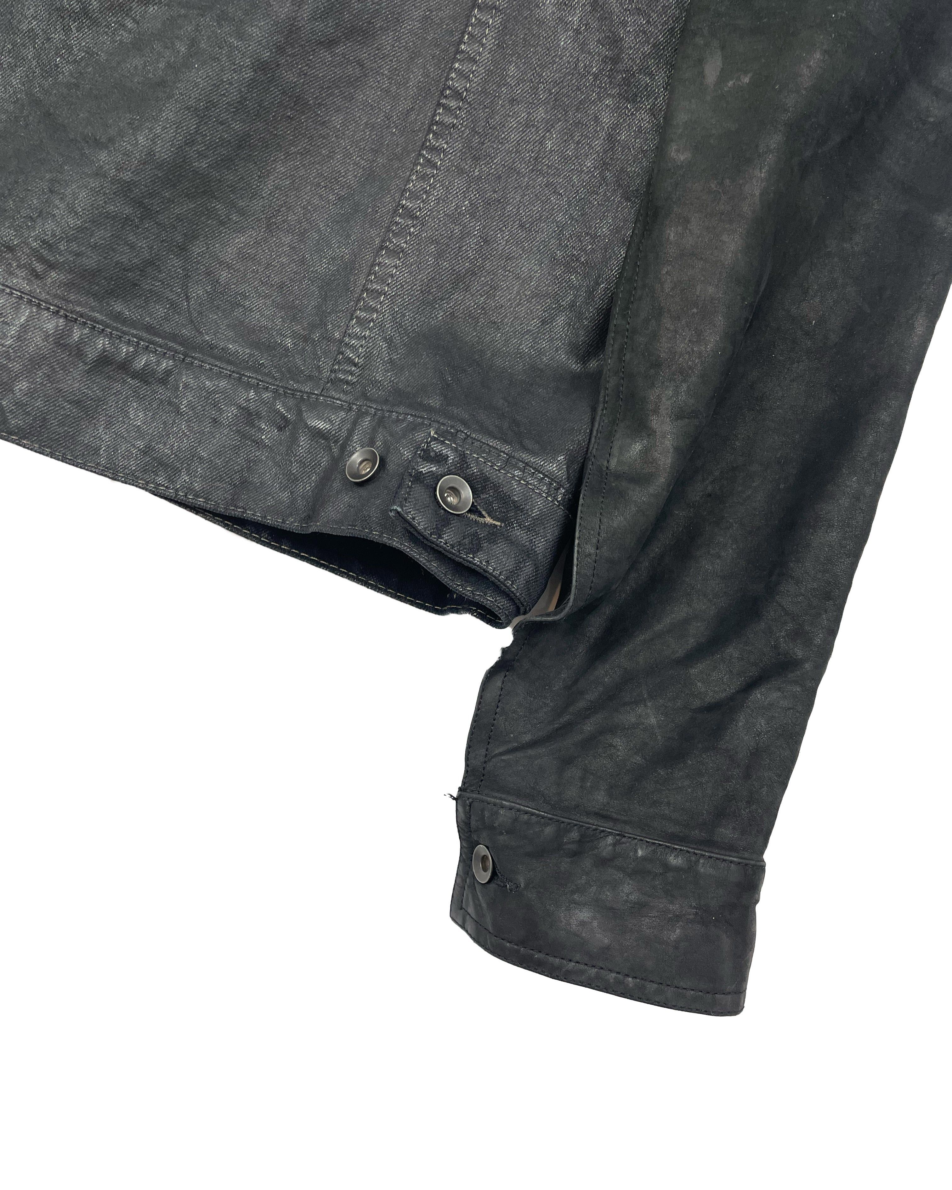 Rick Owens Drkshdw HYBRID SLAVE JACKET LAMB LEATHER / WAXED DENIM Size US M / EU 48-50 / 2 - 3 Thumbnail