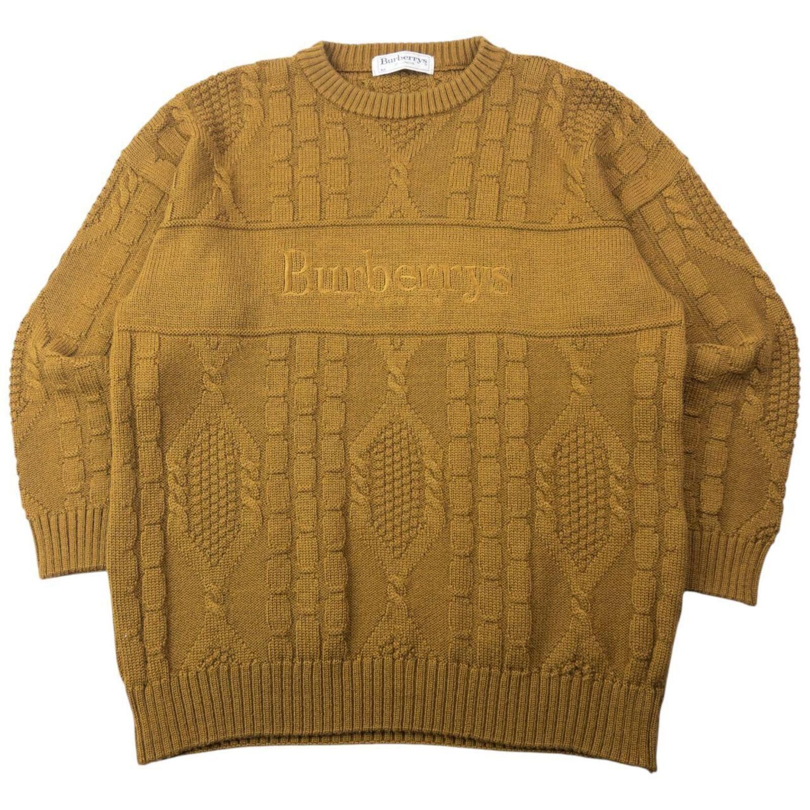 Burberry Vintage 90s Burberry Embroidered Cable Knit Jumper Size M Size US M / EU 48-50 / 2 - 1 Thumbnail