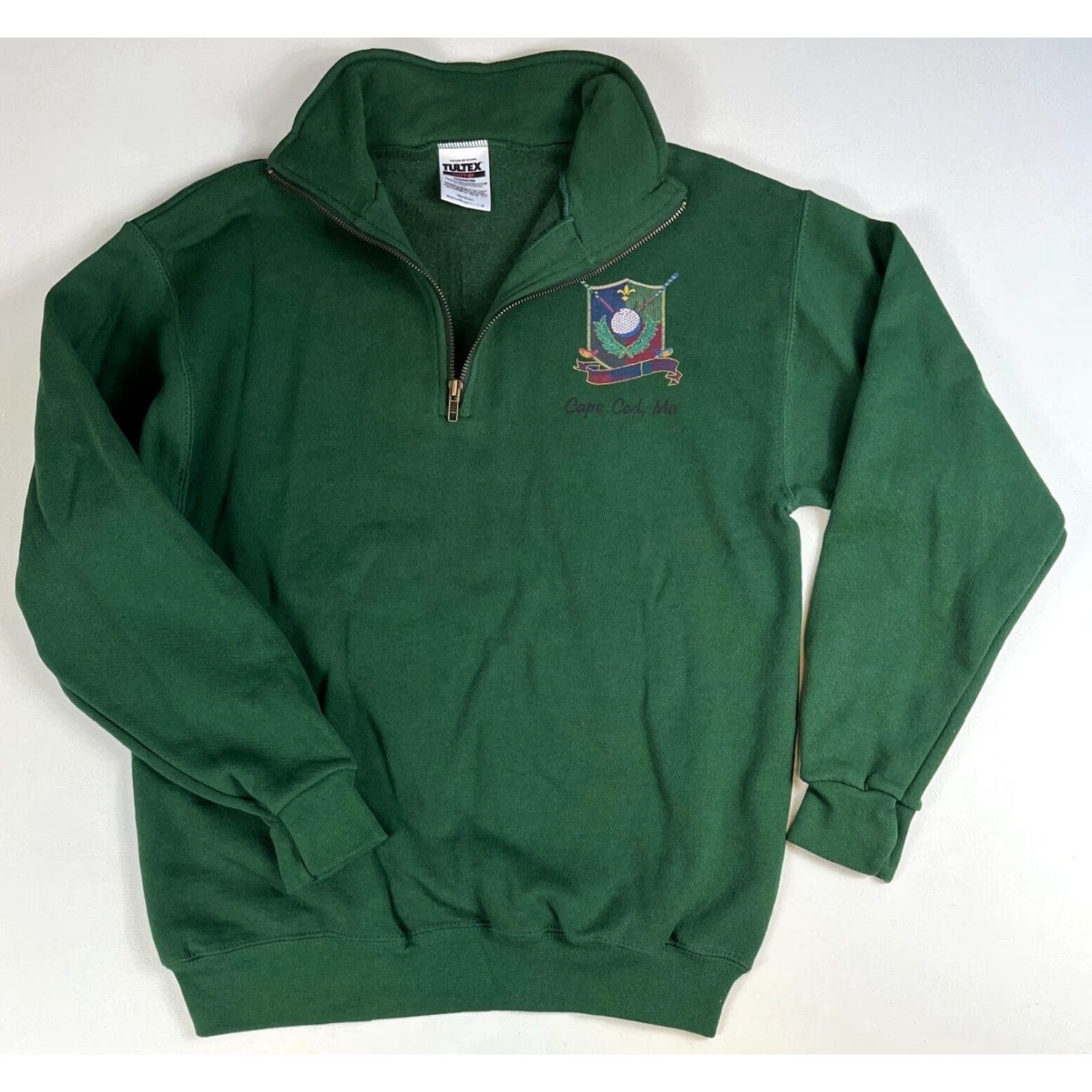 Tultex VINTAGE Tultex Cape Cod, MA Golf Logo 1/4 Zip Pullover Sweatshirt M Green Mens Sweatshirt 1/4 Zip Golf Cape Cod Tultex Vintage Cap Size US M / EU 48-50 / 2 - 2 Thumbnail