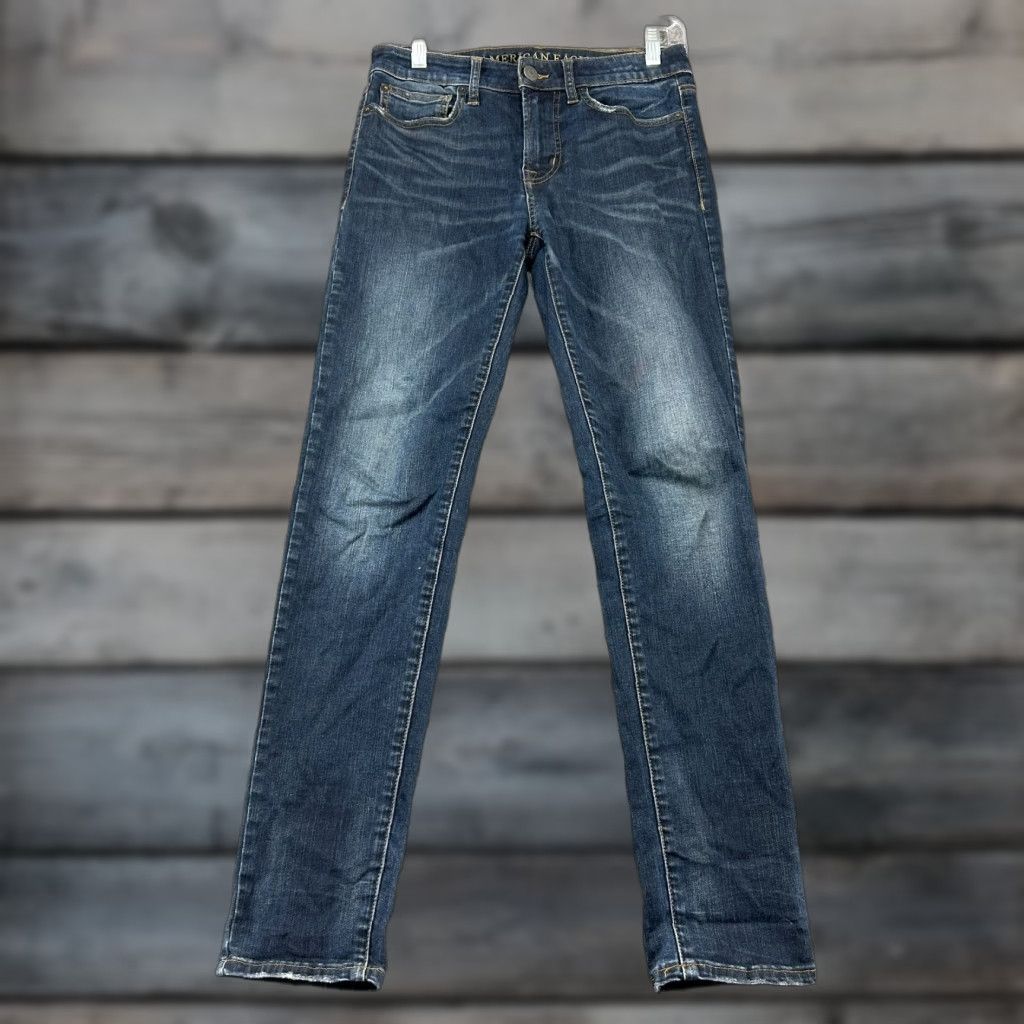 American Eagle Outfitters American Eagle Outfitters Jeans Men 28x30 Blue Skinny Distressed Dark Wash Denim Cotton 5-Pocket Stretch Size 28 Inseam 30 Regular Modern Vintage: No Size US 28 / EU 44 - 1 Thumbnail