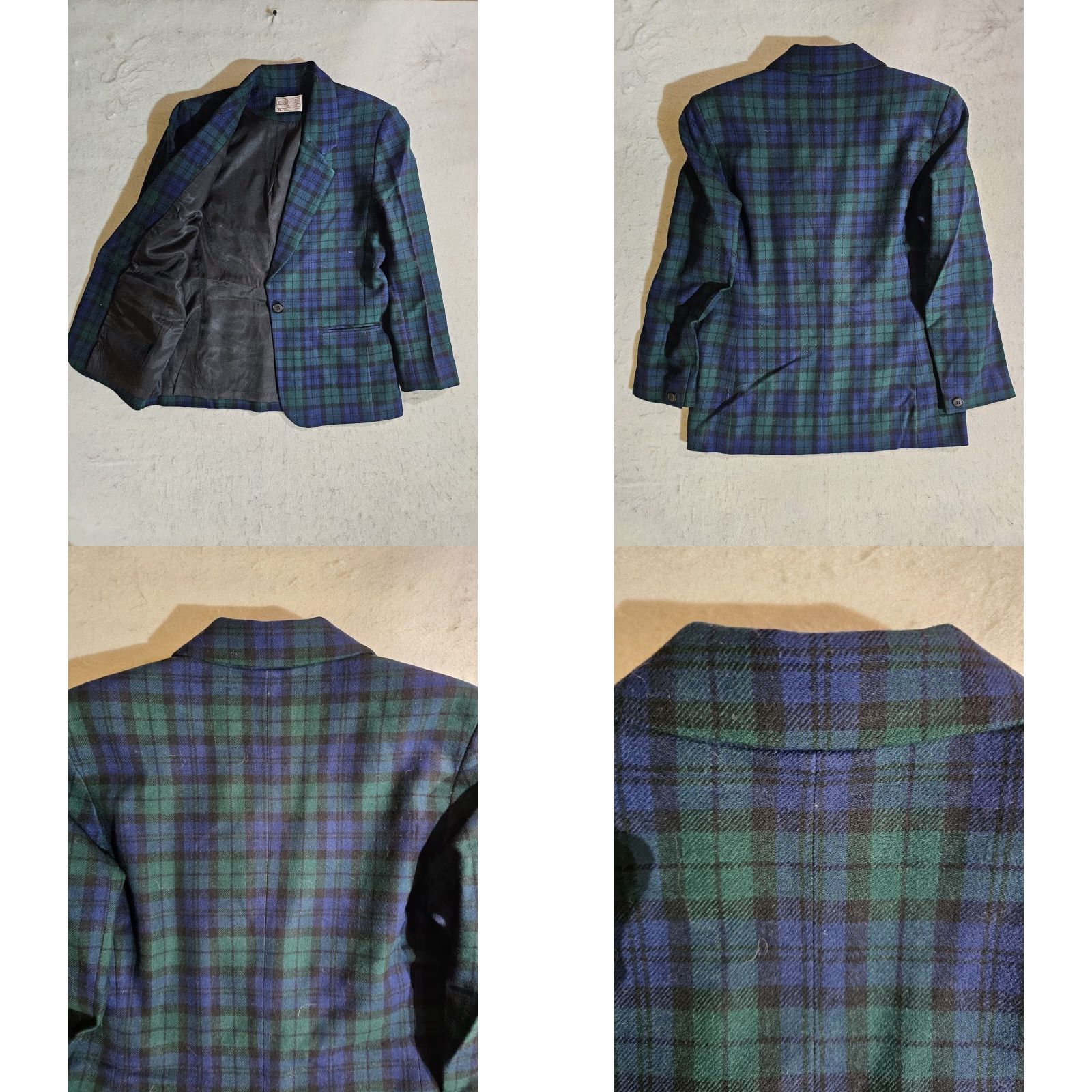 Pendleton VINTAGE Pendleton Blazer Jacket Size 8 Women Plaid Wool Tweed Notch Lapel One-Button Classic Green/blue 90s Size M / US 6-8 / IT 42-44 - 8 Thumbnail