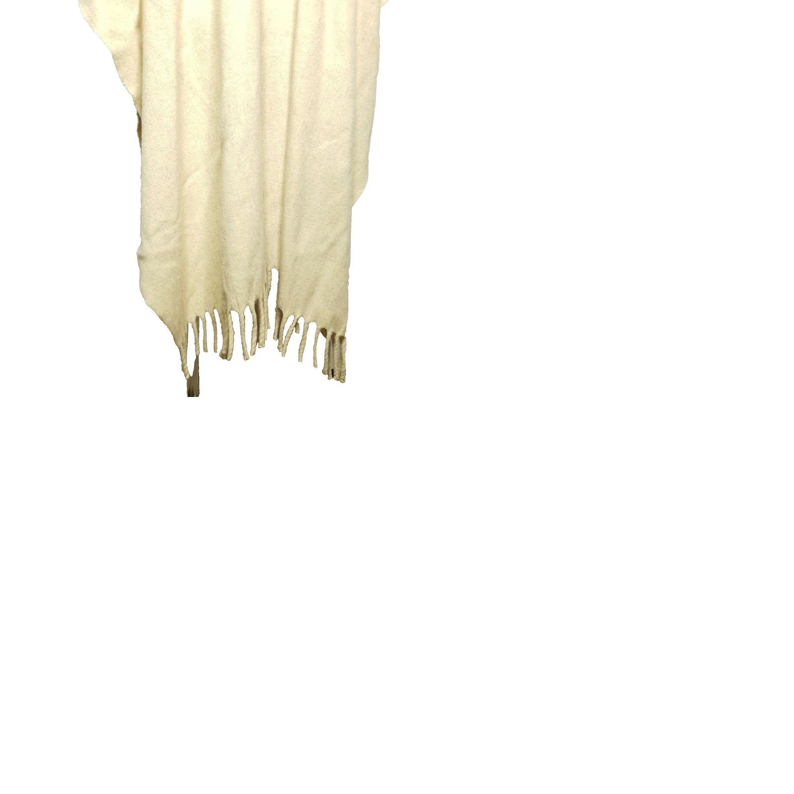 Vintage VINTAGE Beige Oatmeal Wool Blanket Poncho Cape Cream Sweater Knit Collar One Size Womens M? Size ONE SIZE - 9 Thumbnail