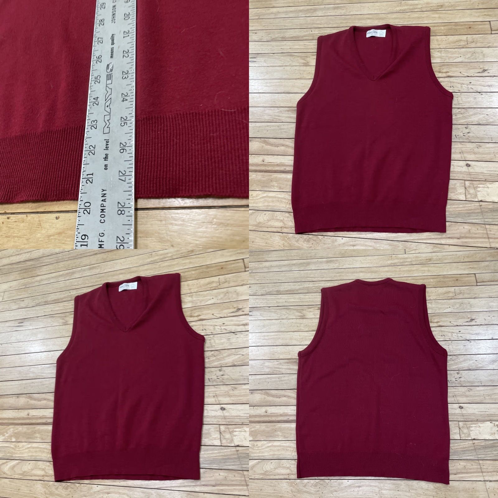 Layer 8 VINTAGE Mens Store 1970s Vest Men L Tall Red Made USA Acrylic Knit Layer Capsule Vest Size US L / EU 52-54 / 3 - 8 Thumbnail