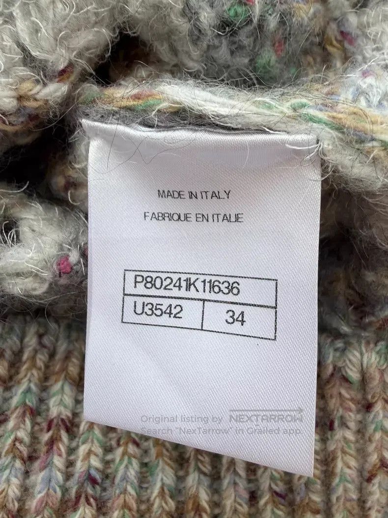 Chanel Chanel Gray-green striped hollow knit cardigan coat Size XXS / US 00 / IT 34 - 5 Thumbnail