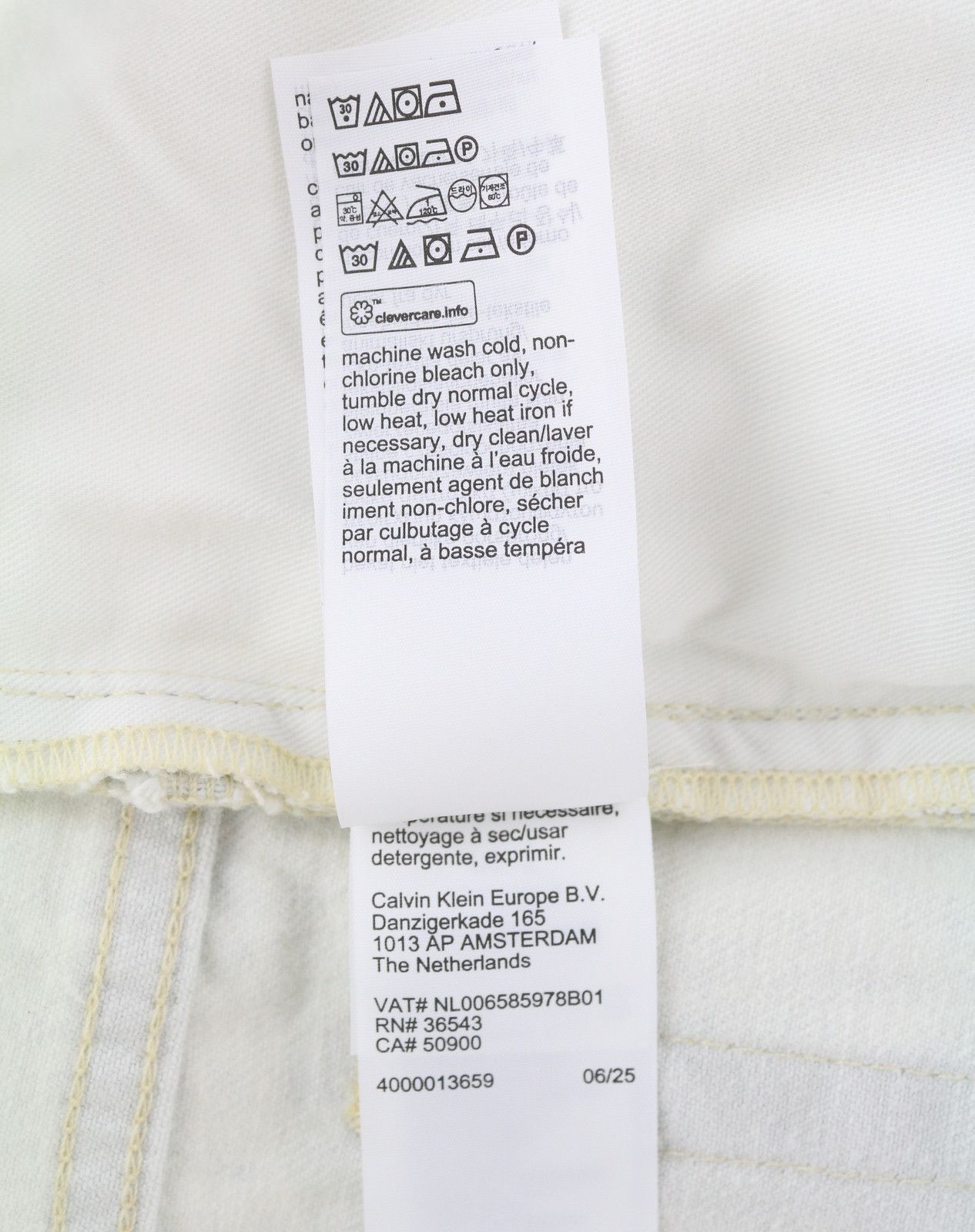 Calvin Klein W28/L32 White Faded Relaxed Straight Denim 87840 Size 28" / US 6 / IT 42 - 8 Thumbnail