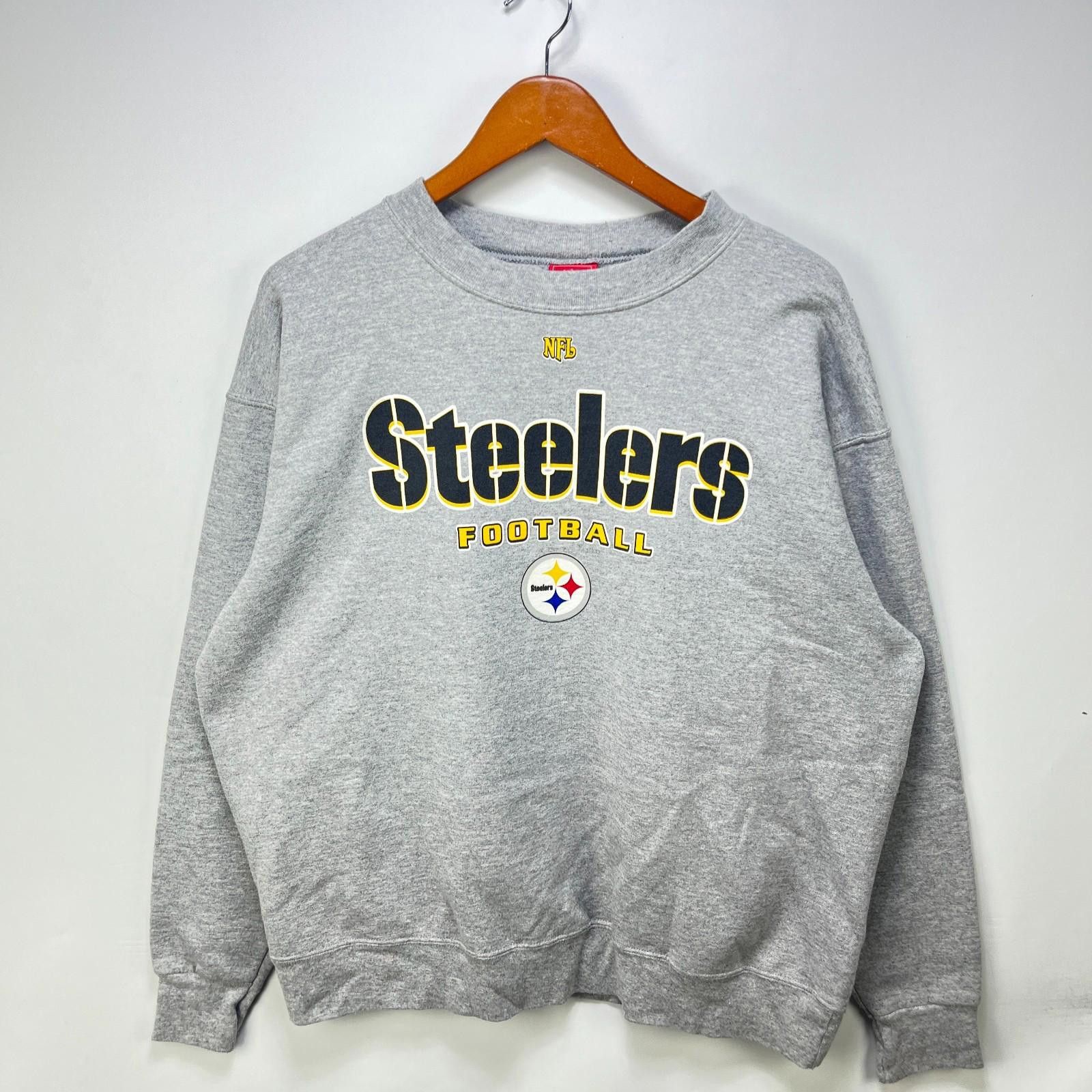 Designer Vintage NFL Pittsburgh Steelers Gray Crewneck Sweatshirt Size ONE SIZE - 1 Thumbnail