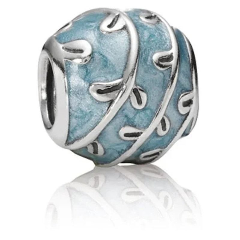 pandora PANDORA Sterling Silver Blue Enamel Vines Bead - 790525EN18 Size ONE SIZE - 1 Thumbnail