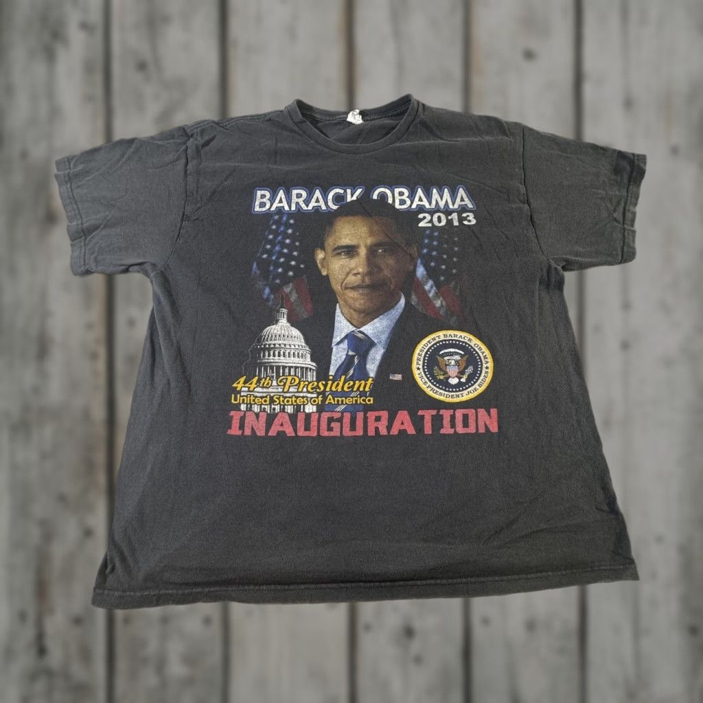 Vintage Barack Obama Inauguration Shirt Mens Large Black 2013 44th President Graphic Tee Size US L / EU 52-54 / 3 - 1 Thumbnail