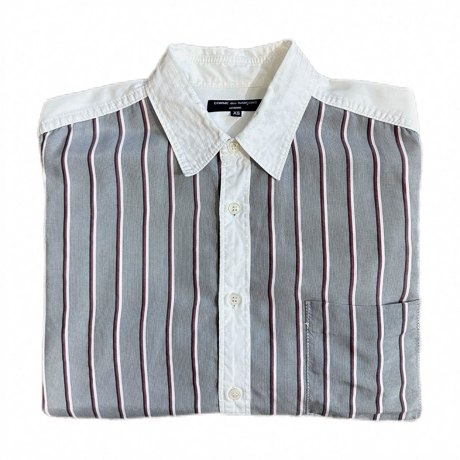 Comme des Garcons Comme Des Garcons Homme Striped Panel Shirt XS Japan Size US XS / EU 42 / 0 - 2 Thumbnail