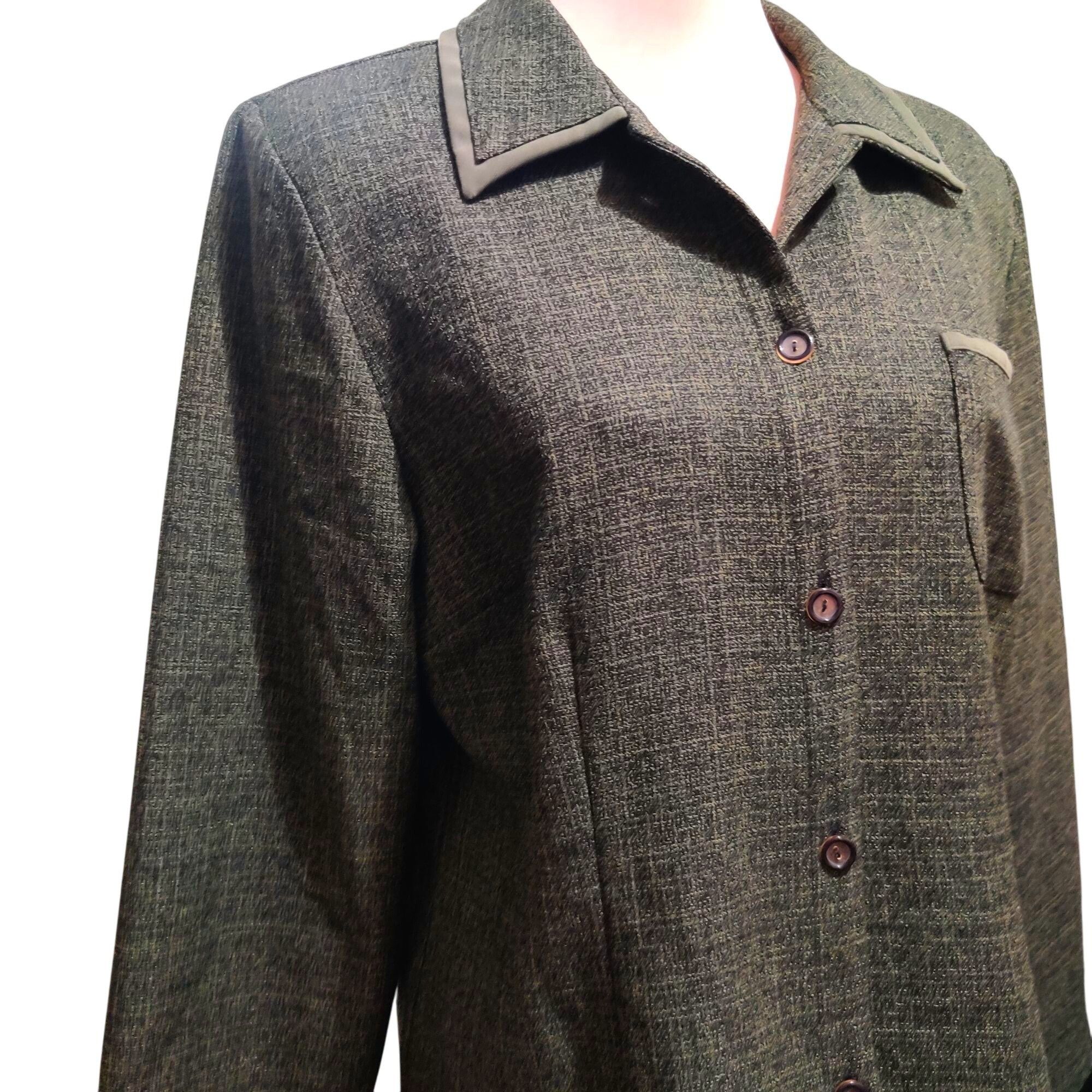 Vintage Sag Harbor L Womens Blazer Green Vintage Textured Suit Jacke Size L / US 10 / IT 46 - 10 Thumbnail