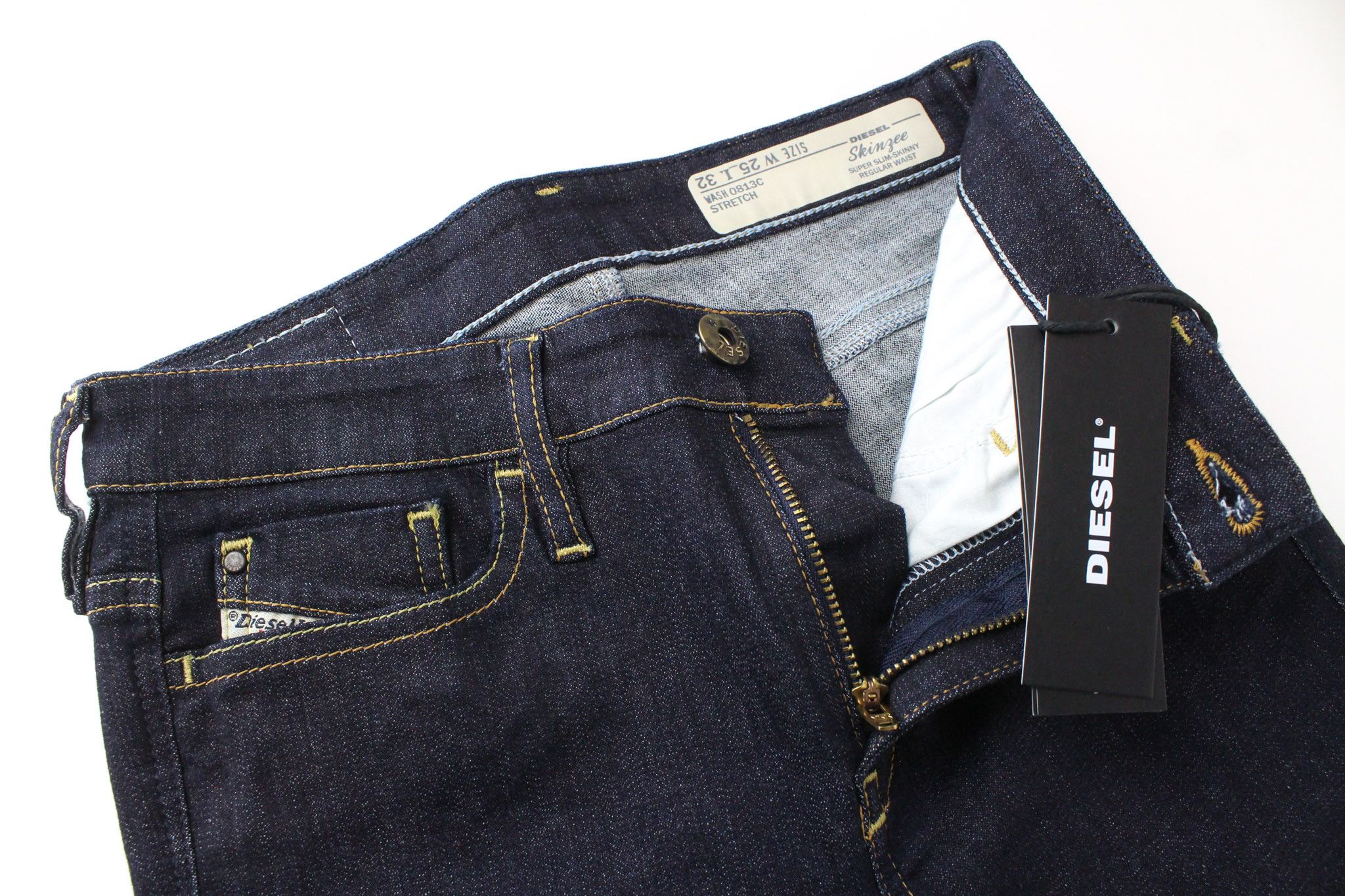 Diesel SKINZEE 0813C W25/L32 Blue Stretch Jeans 71335 Size 25" / US 0 / IT 36 - 4 Thumbnail