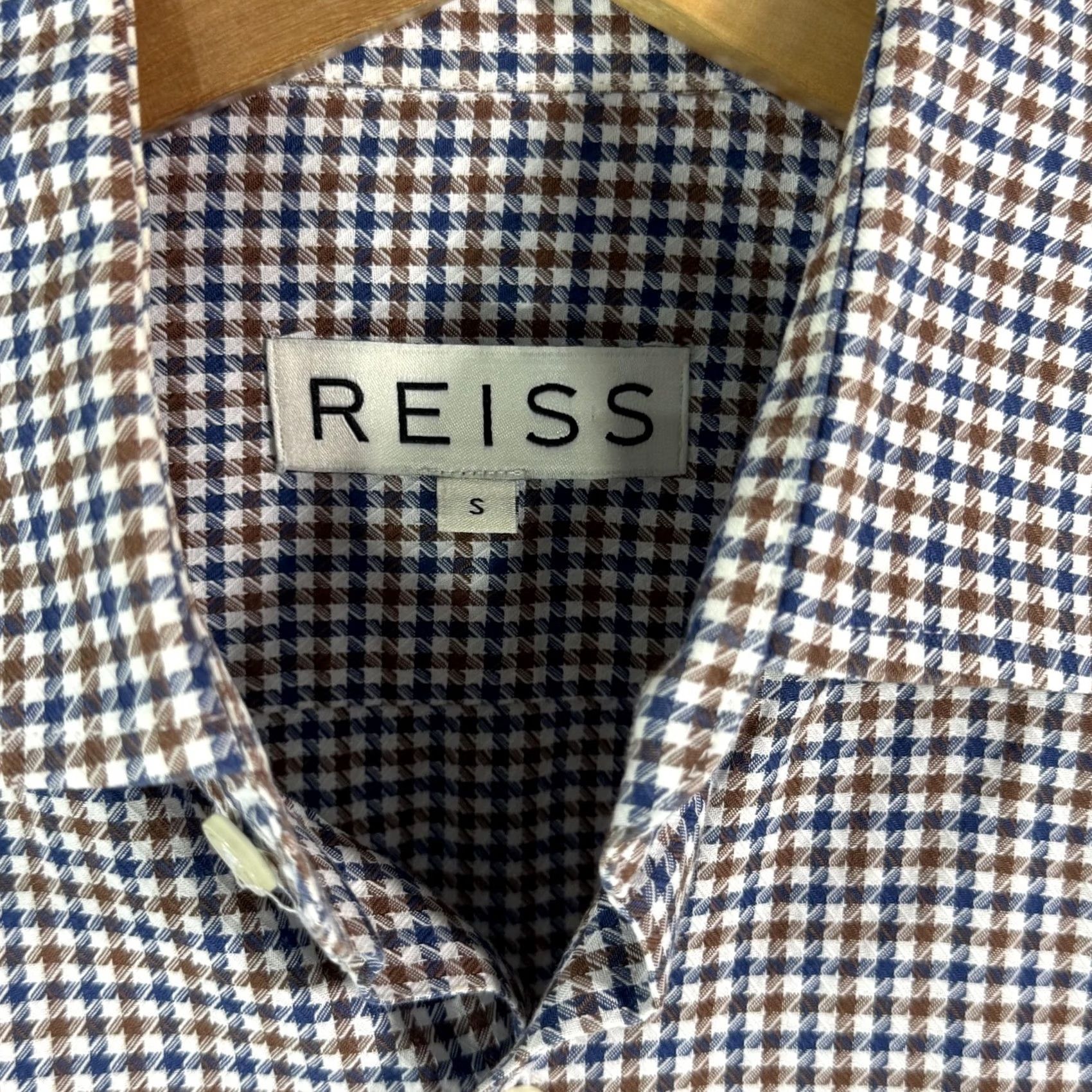 Reiss Reiss Shirt Mens Small Gingham Check Button Up Long Sleeve Casual Dress Shirt Size US S / EU 44-46 / 1 - 4 Thumbnail