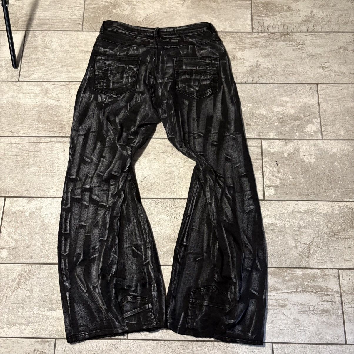 Japanese Brand rare flared black handmade streetwear jeans Size US 34 / EU 50 - 2 Thumbnail