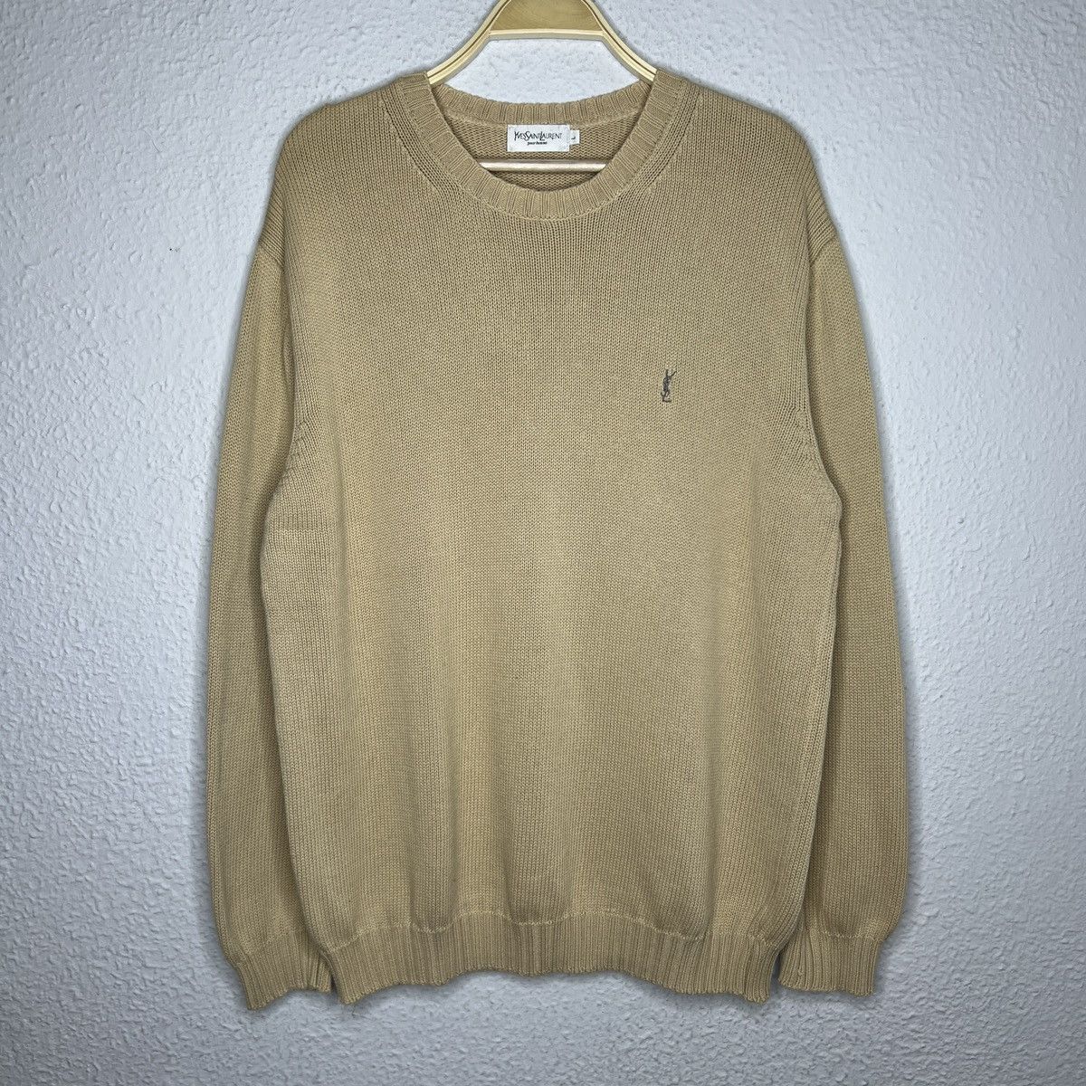 Yves Saint Laurent Yves Saint Laurent YSL Jumper Sweater Knitwear Beige Size US L / EU 52-54 / 3 - 1 Thumbnail