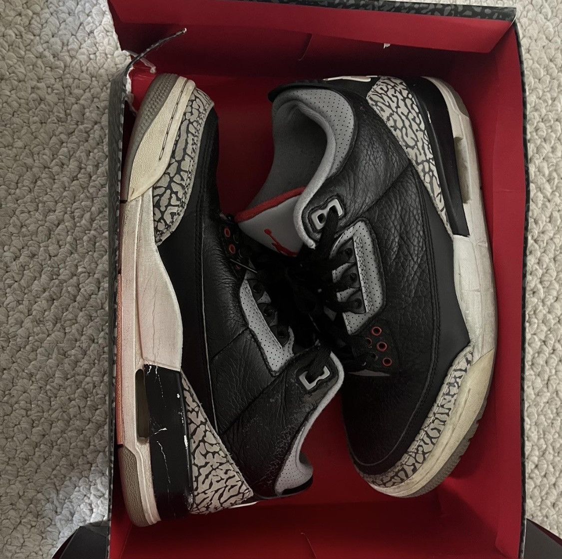 Jordan Brand Jordan 3 Black Cement Size US 8 / EU 41 - 7 Thumbnail