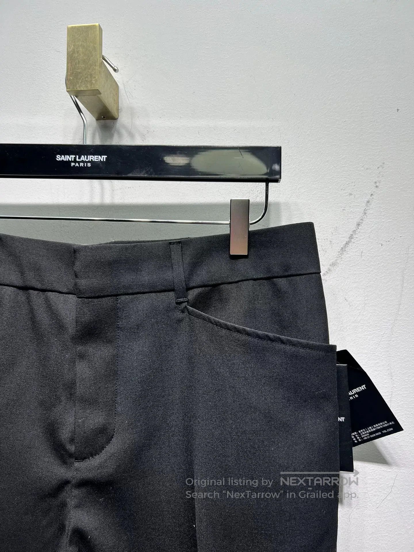 Saint Laurent Paris Saint Laurent Wool Wide-Leg Trousers. Size US 34 / EU 50 - 3 Thumbnail