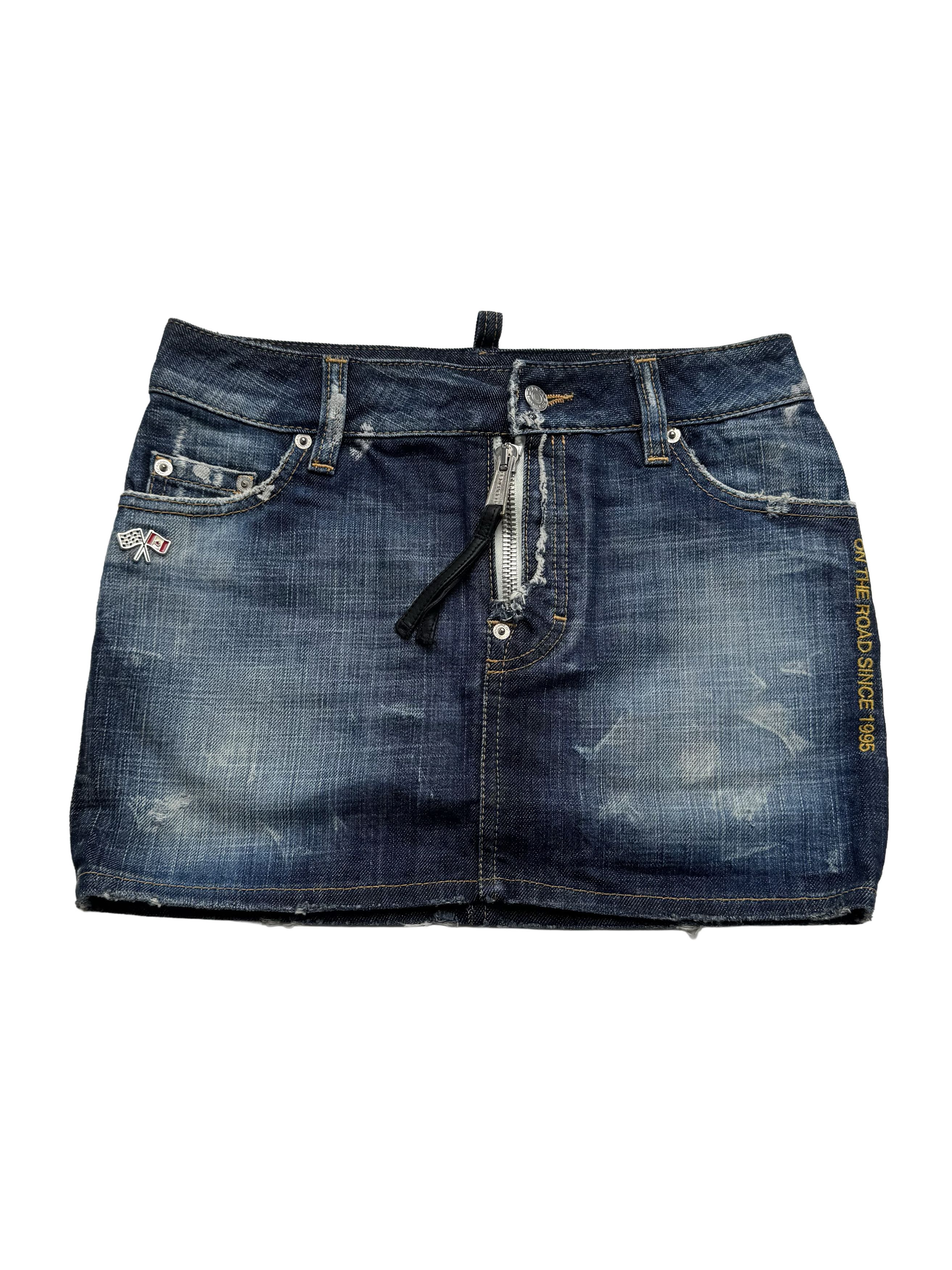 Dsquared2 Dsquared2 Vintage Denim Mini Skirt Low Rise Distressed Y2K Size 27" / US 4 / IT 40 - 1 Thumbnail