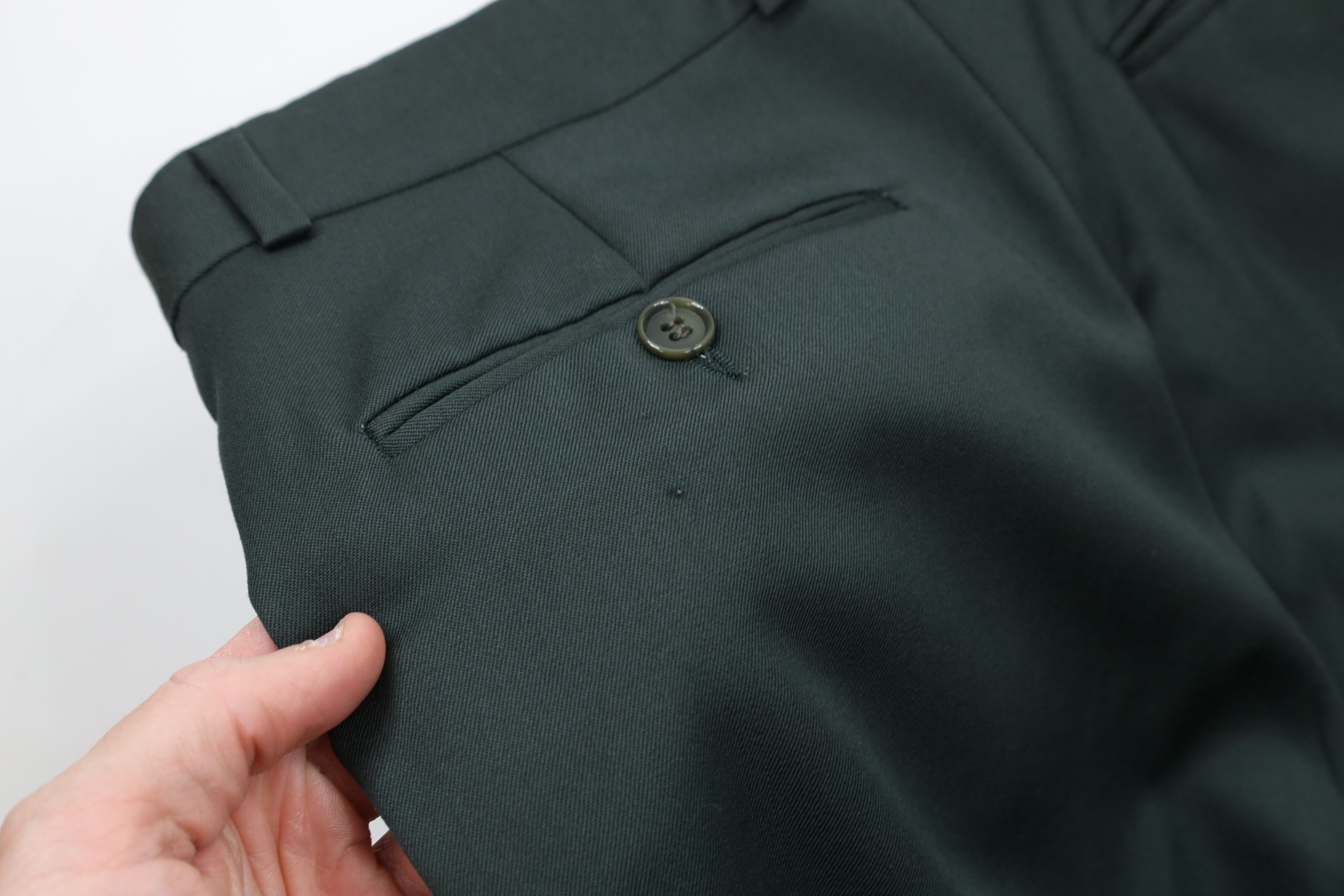 Ralph Lauren × Vintage Vintage 90s Ralph Lauren Wide Leg Chino Pants Green Wool Size US 28 / EU 44 - 12 Thumbnail