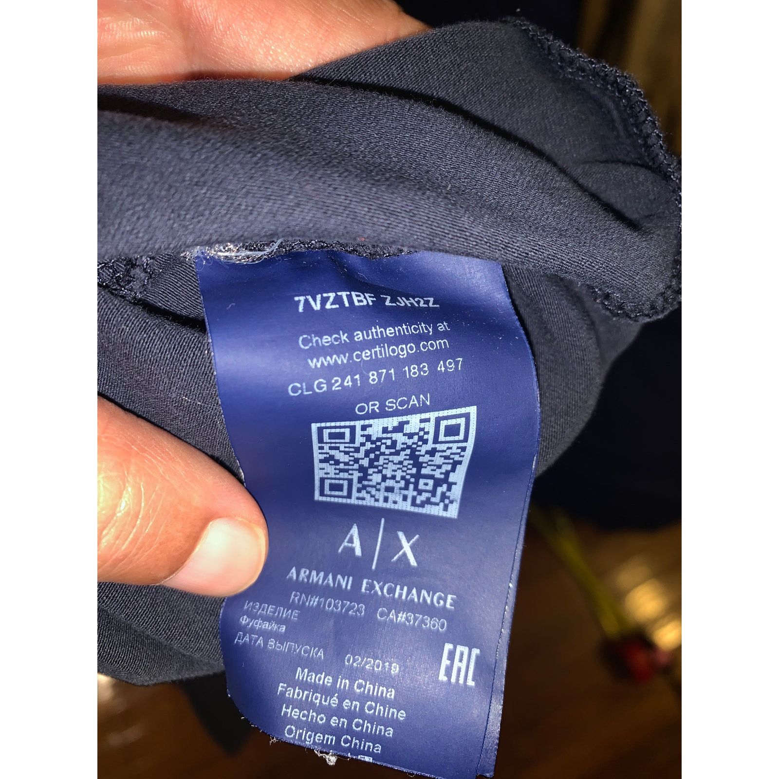 Armani Exchange Armani Exchange Slim Fit T Shirt Navy Blue Small Certilogo Size US S / EU 44-46 / 1 - 7 Thumbnail