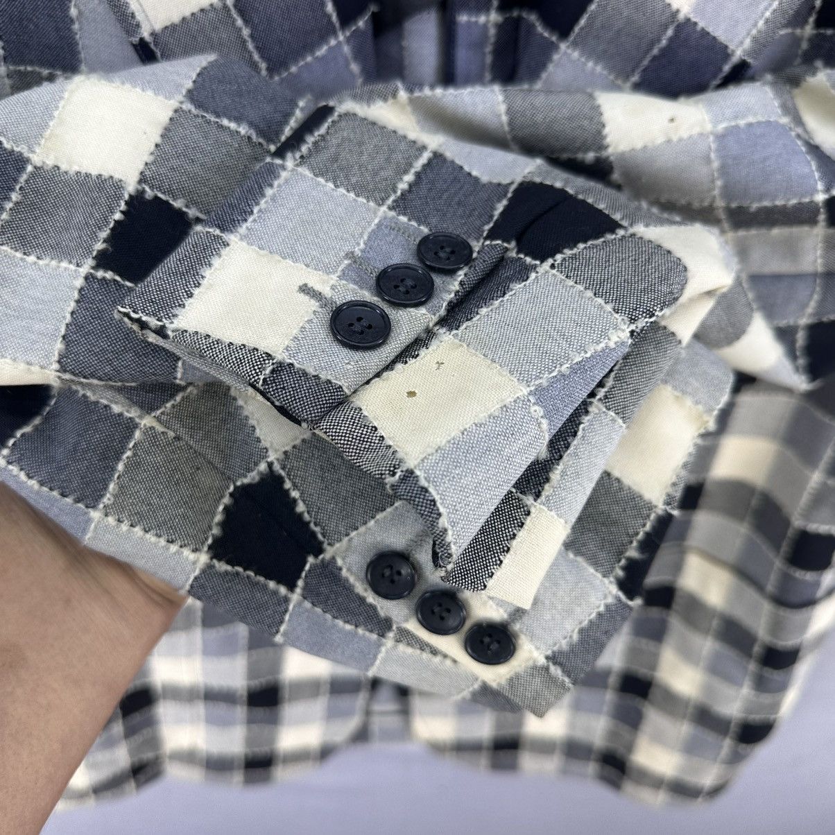 Japanese Brand Vintage 50's Patchwork Checkerboard Blazer MADE IN ENGLAND Size US L / EU 52-54 / 3 - 9 Thumbnail