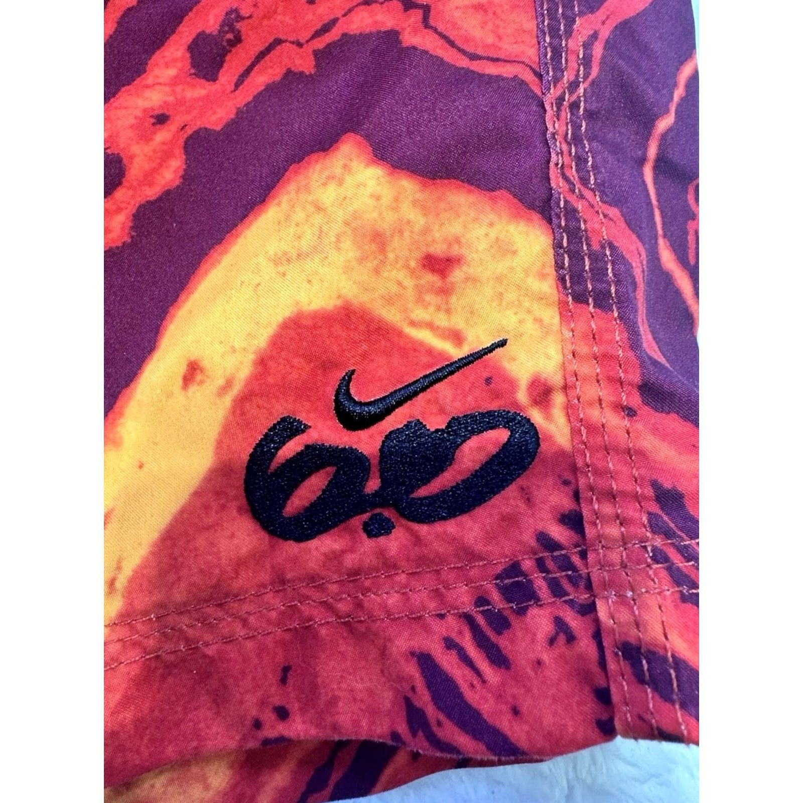 Nike Nike Board Shorts Mens 34 Red Orange Yellow Swim Trunks 6.0 Tie Front EUC Size US 34 / EU 50 - 2 Thumbnail