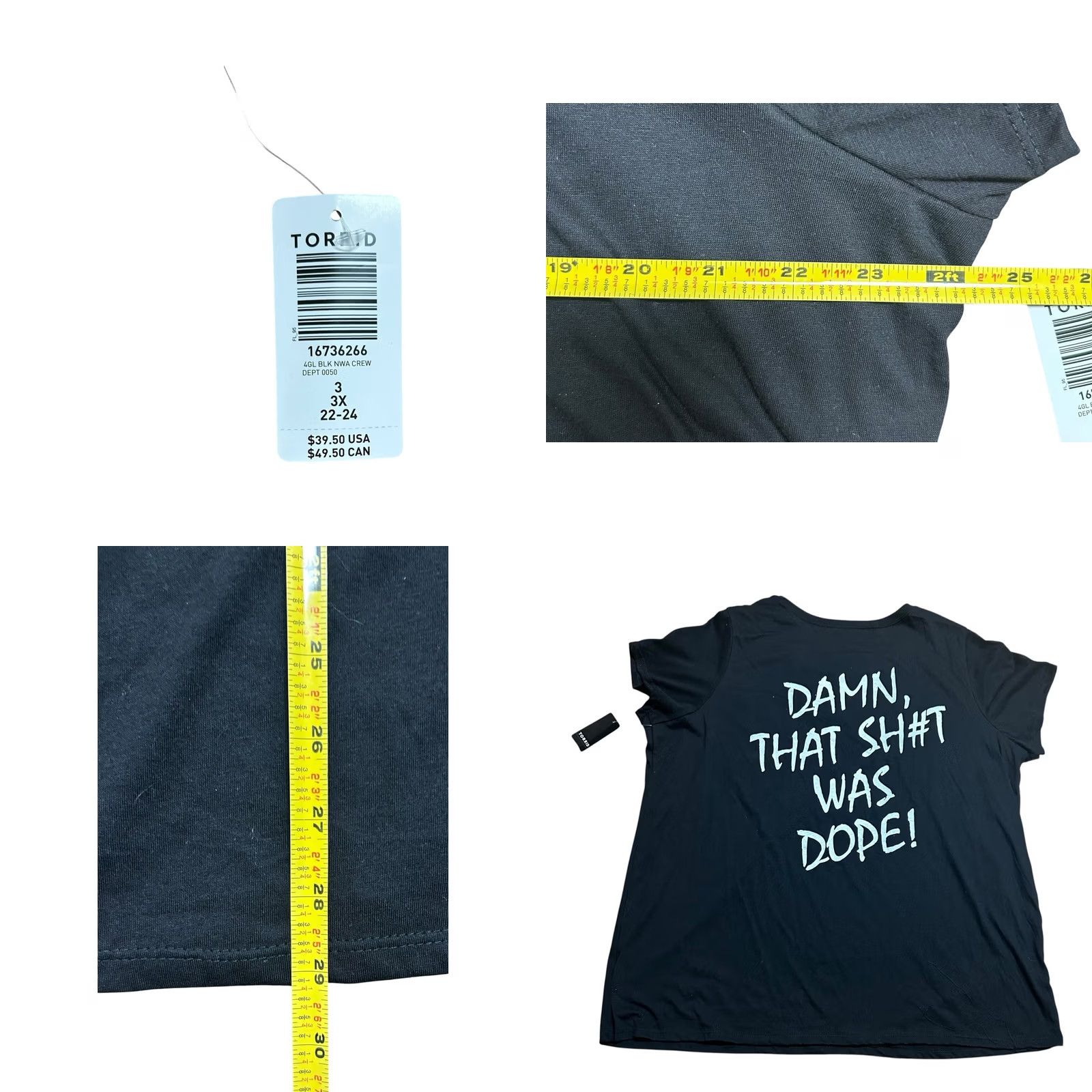 Torrid Torrid NWA Straight Outta Compton Black Crew Tee Plus 3XL T Shirt NWT Women Size XXL / US 16-18 / IT 52-54 - 8 Thumbnail