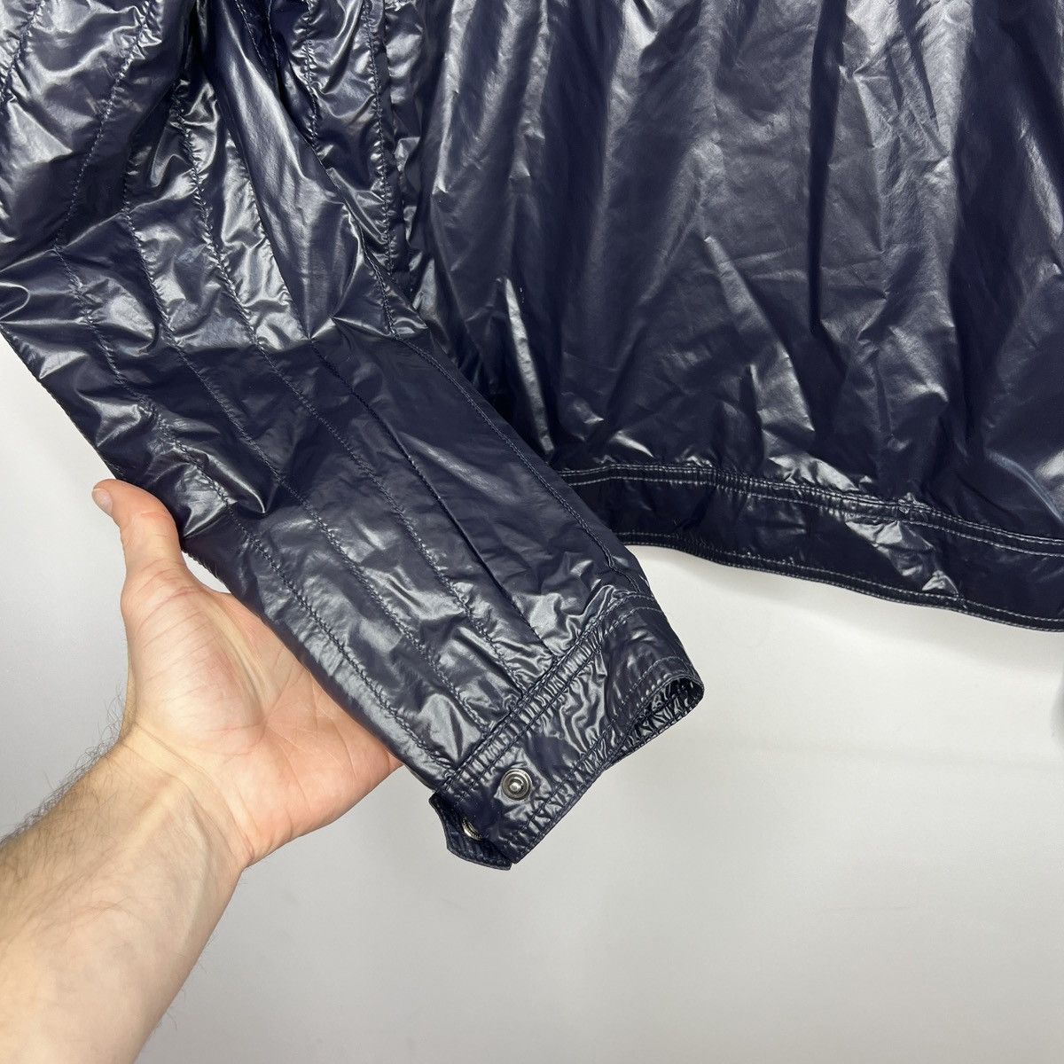 Moncler Moncler Nylon Bomber Navy Jacket Logo Shiny Rare Hype Size US M / EU 48-50 / 2 - 10 Thumbnail