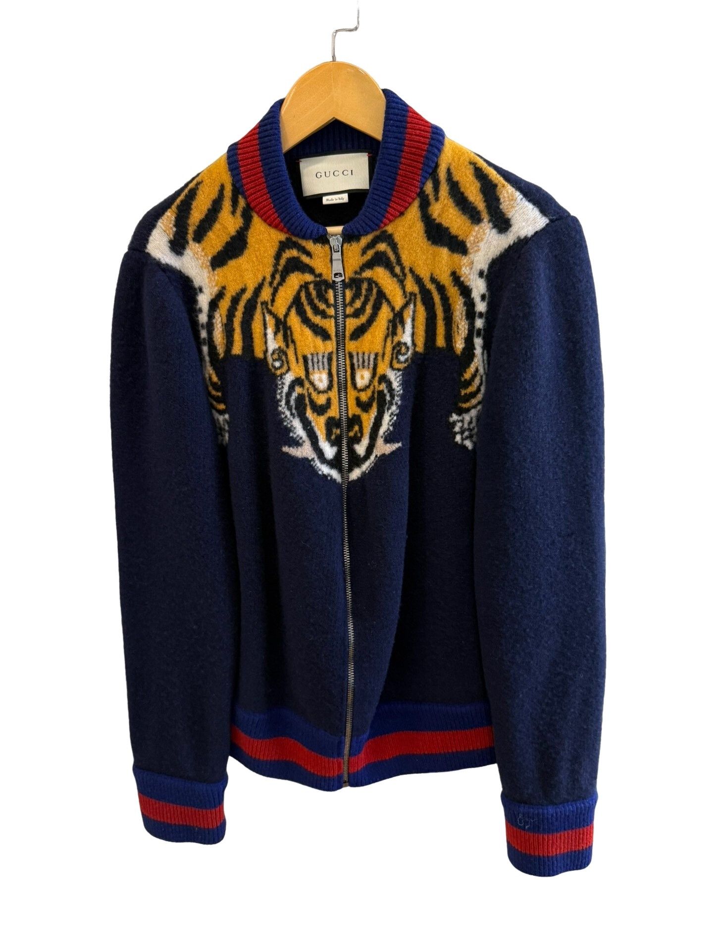 Gucci Gucci Tiger Head Intarsia Wool Zip Sweater Size S Size US S / EU 44-46 / 1 - 1 Thumbnail