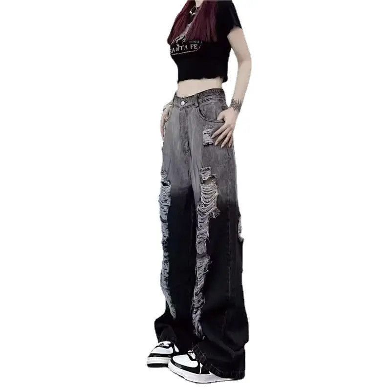 Japanese Brand Retro straight gradient distressed jeans Size US 32 / EU 48 - 4 Thumbnail