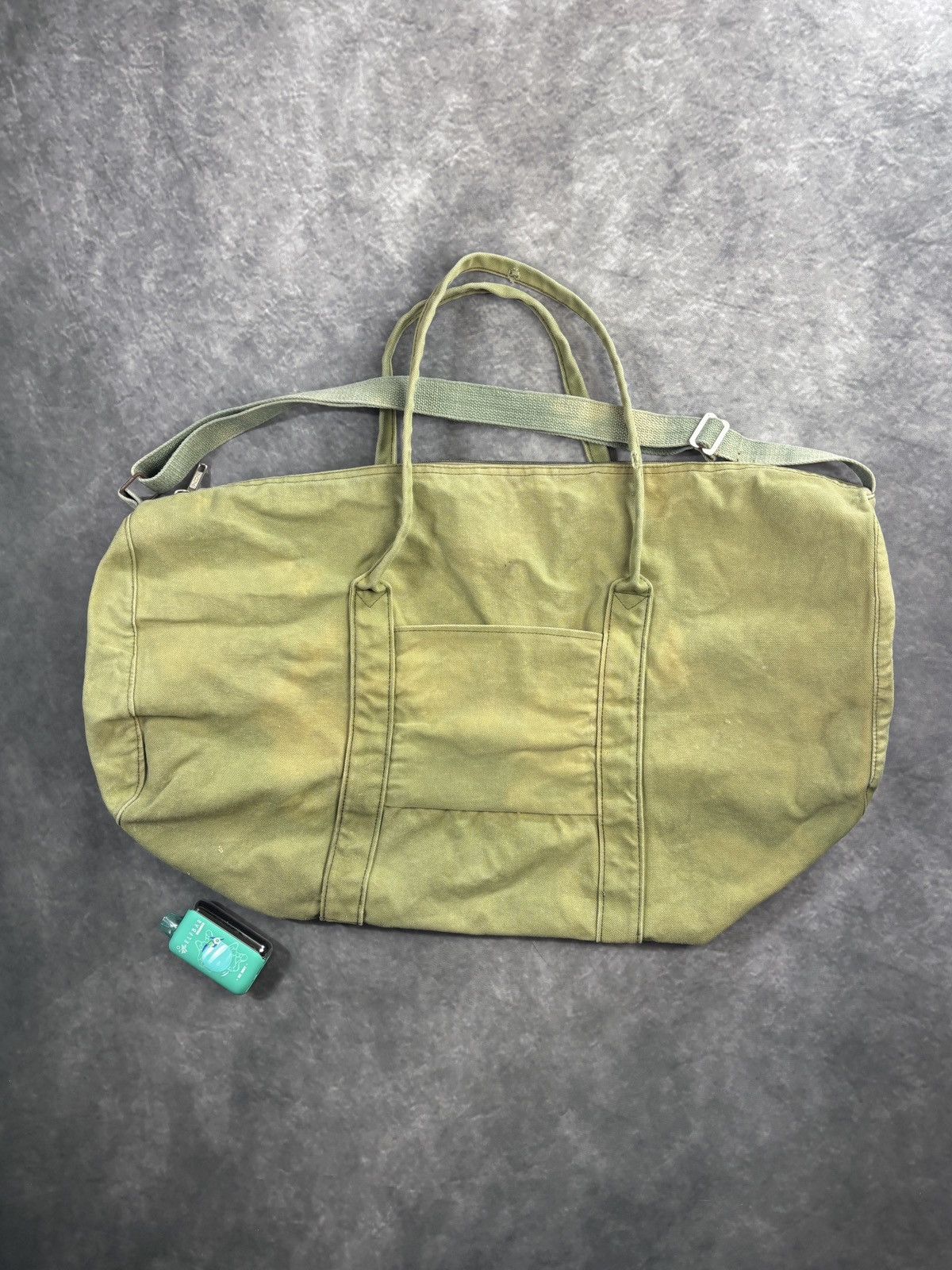Vintage Vintage Military Duffle Bag Army Green Canvas Laundry Sling Size ONE SIZE - 2 Thumbnail