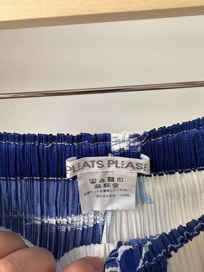 Issey Miyake Issey Miyake size:2 Blue white cloud pleated long pants Size 32" / US 10 / IT 46 - 8 Thumbnail