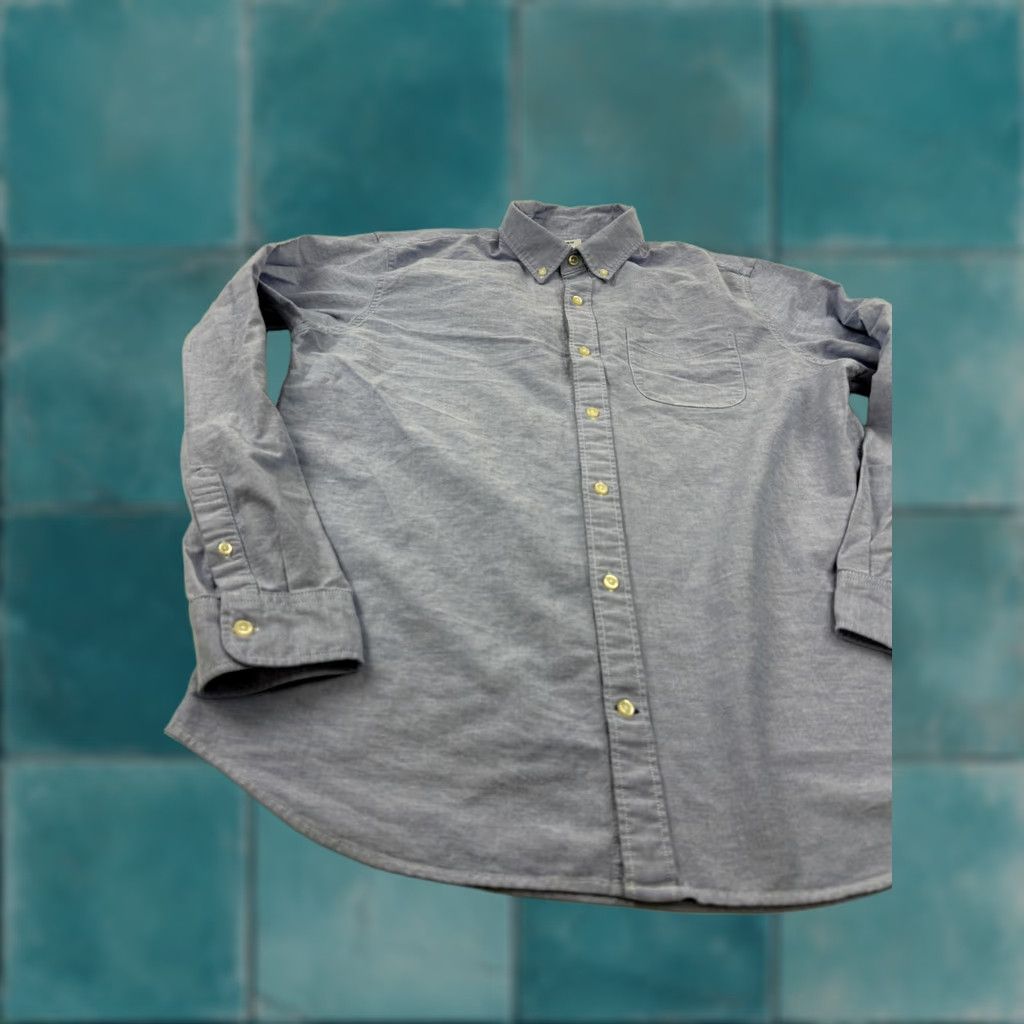Gap Gap Shirt Mens Large Blue Chambray Long Sleeve Button Front Standard Fit Stretch Size US L / EU 52-54 / 3 - 1 Thumbnail
