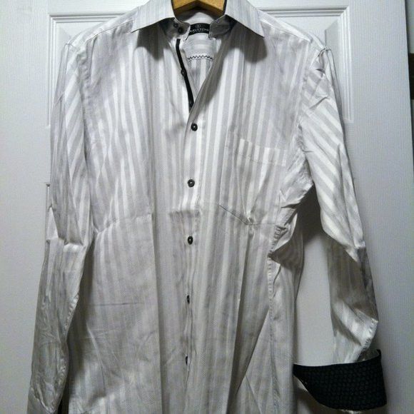 BUGATCHI BUGATCHI MENS WHITE 100%COTTON CASUAL SHIRT SIZE: L Size US L / EU 52-54 / 3 - 4 Thumbnail