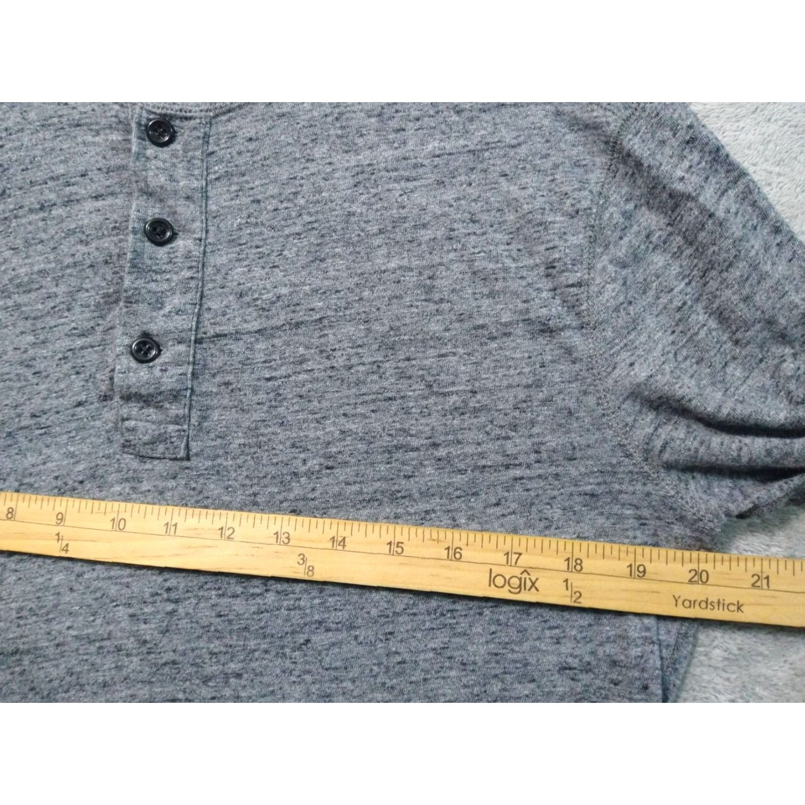 J.Crew J.CREW Gray Henley Shirt Mens Medium Long Sleeve Casual Cotton Size US M / EU 48-50 / 2 - 4 Thumbnail