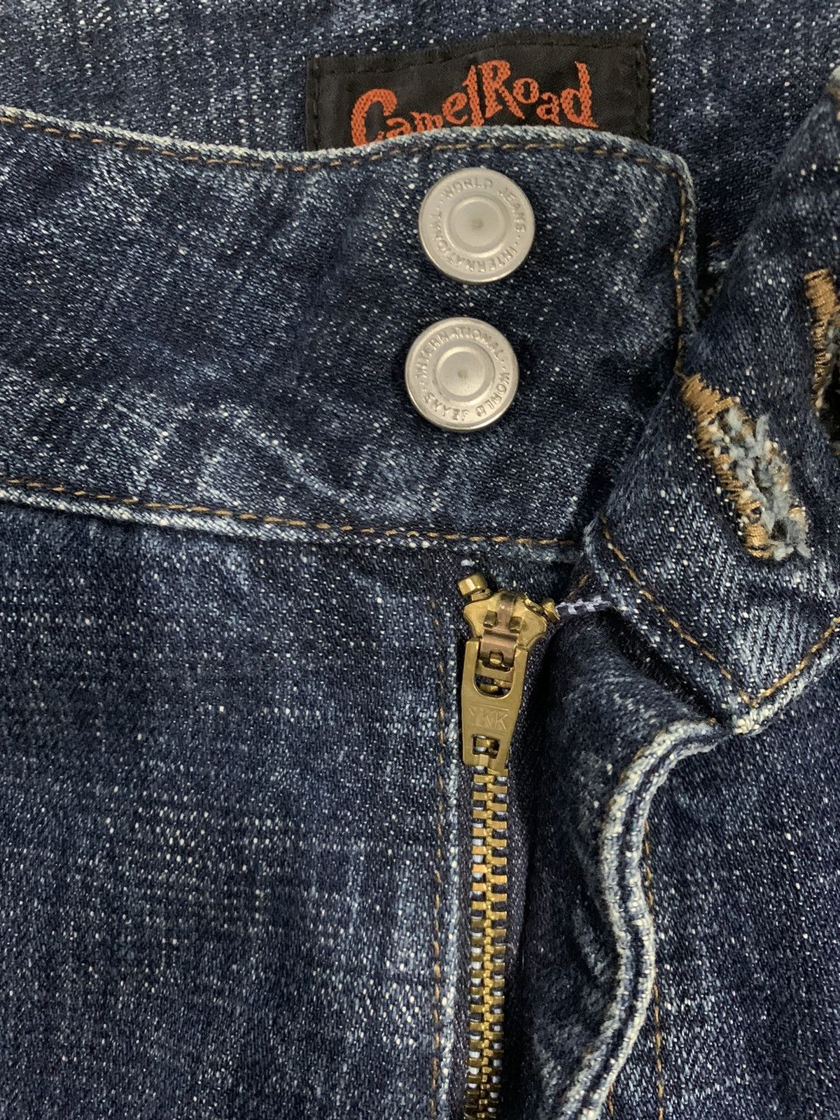 Japanese Brand Vintage Camel Road Faded Wash Flare Bell Bottom Panel Jeans Size US 31 - 4 Thumbnail