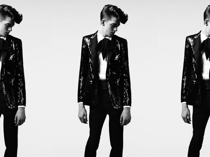 Hedi Slimane × Saint Laurent Paris SS13 - GRAIL - 10.000$ Daft Punk Sequined Le Smoking Blazer Size 44R - 4 Thumbnail