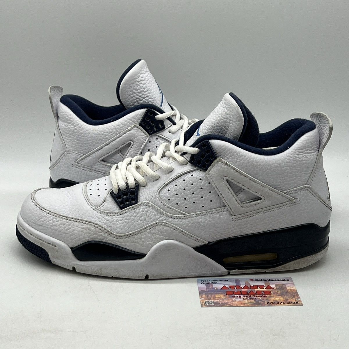 image of Air Jordan 4 Columbia Shoes in White, Men's (Size 12)