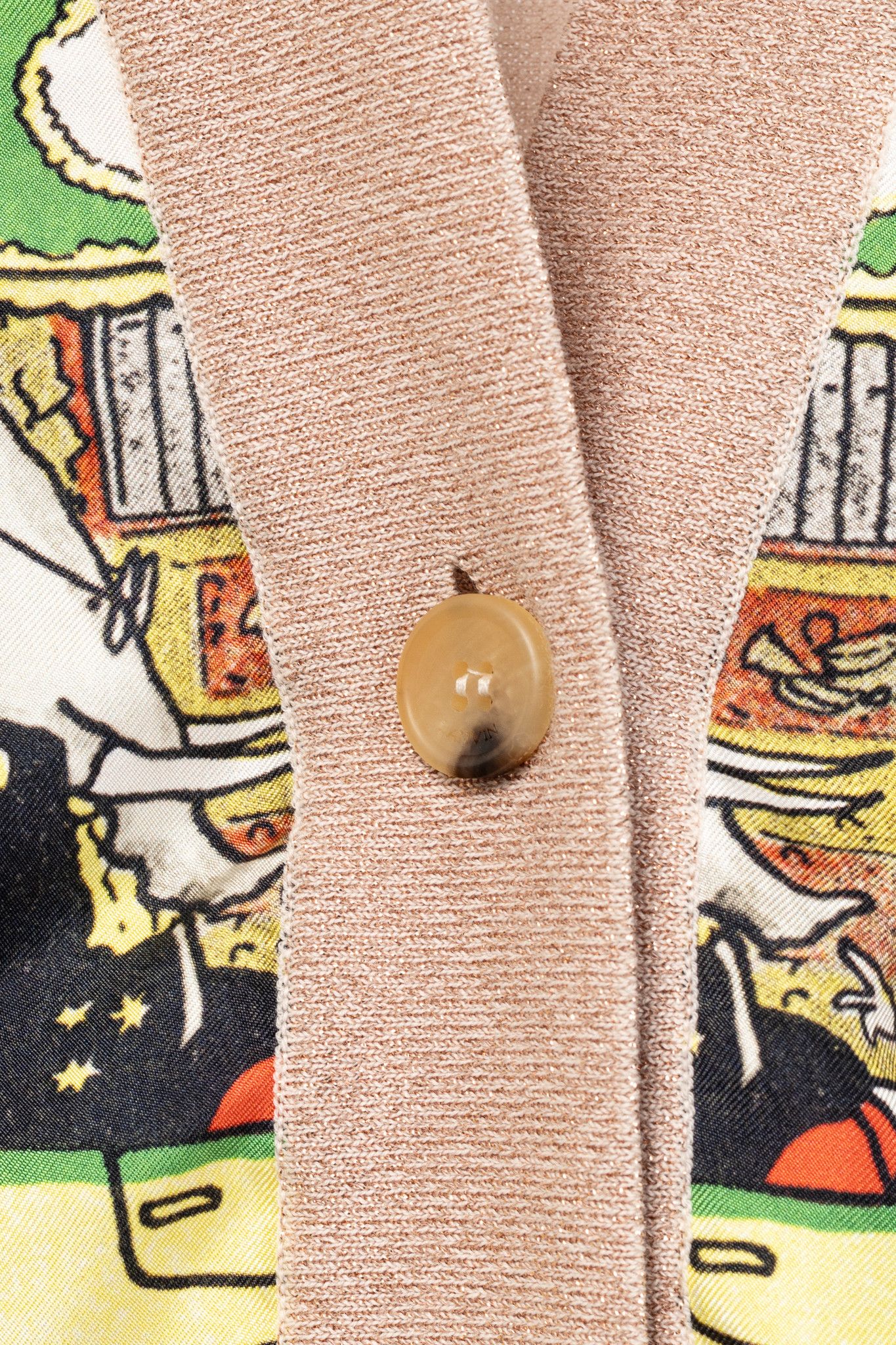 Lanvin Lanvin AW20 Pale Pink Babar-Print Lame-Knit Cardigan Size XL / US 12-14 / IT 48-50 - 9 Thumbnail
