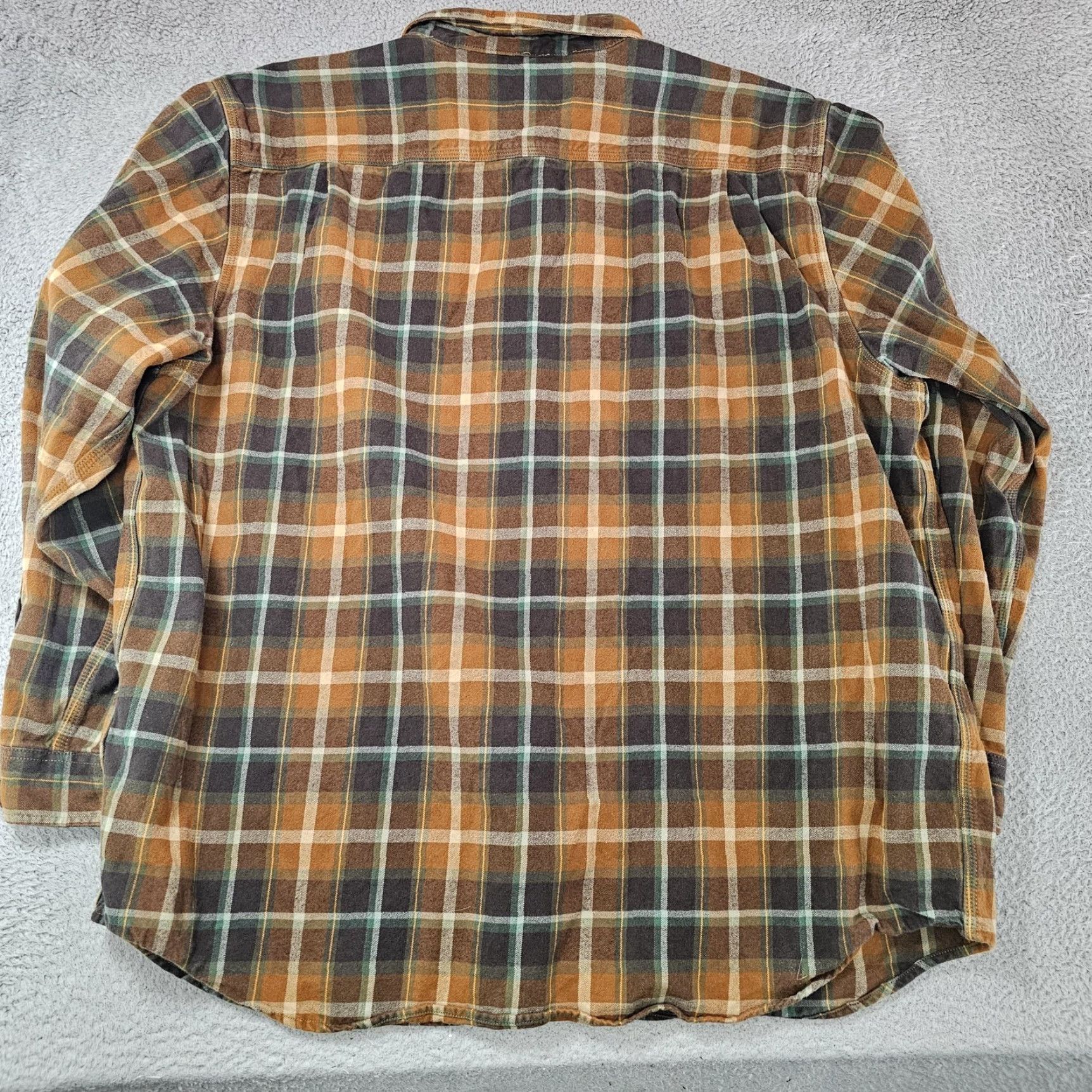 Carhartt Carhartt Shirt Mens 2XL Brown Plaid Flannel Long Sleeve Button Up Loose Fit Size US XXL / EU 58 / 5 - 5 Thumbnail