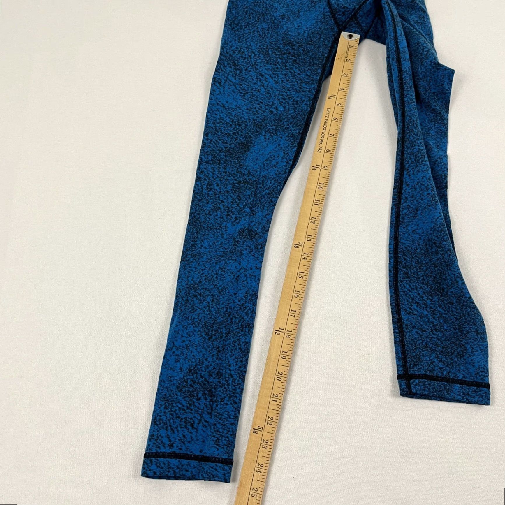 Lululemon Lululemon Wunder Under Pant III Womens 4 x 25" Blue Jacquard Active Running Yoga Size 27" / US 4 / IT 40 - 7 Thumbnail