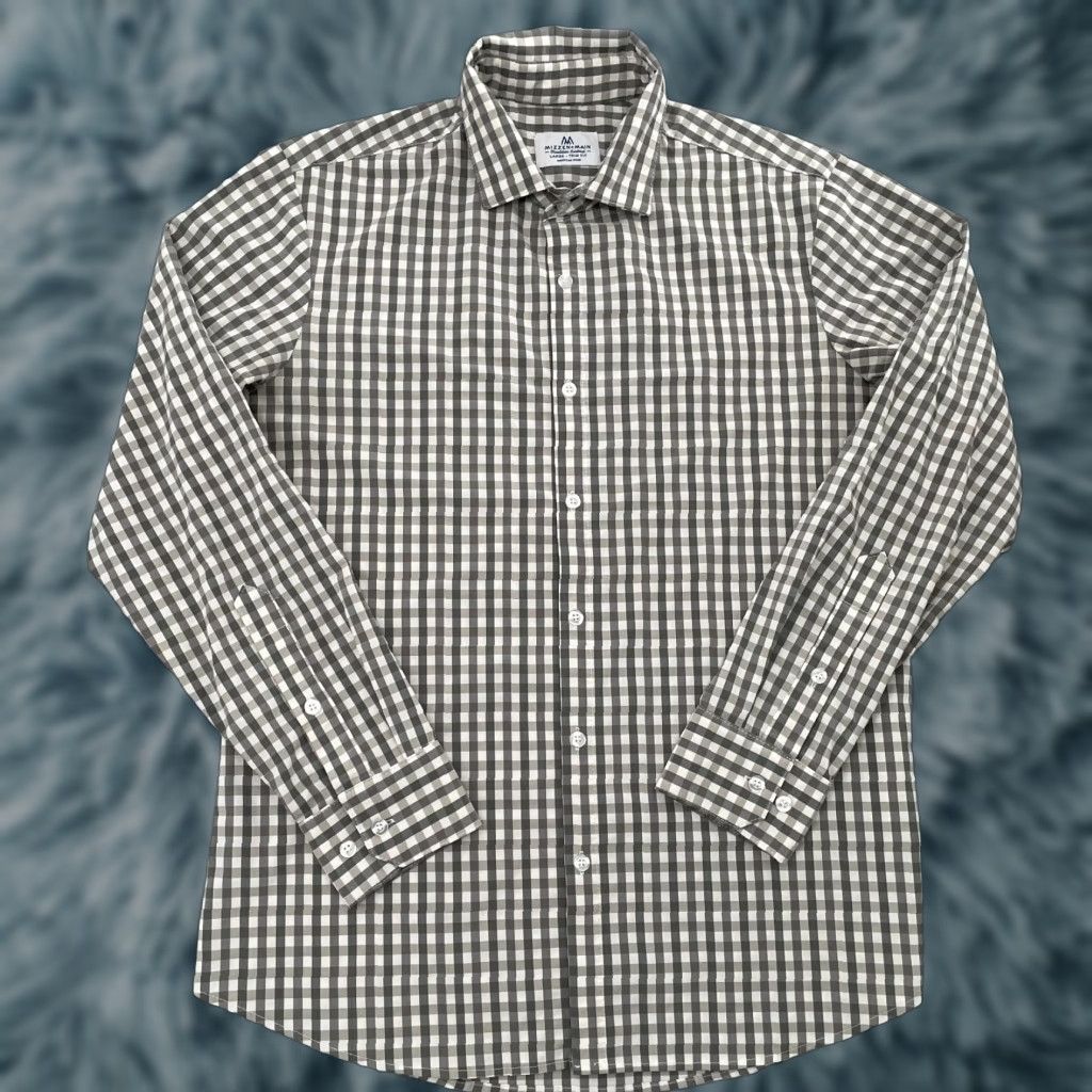 Mizzen+Main Mizzen+Main Shirt Adult Gray Button Up Performance Mens Large L Check Shirt Size US L / EU 52-54 / 3 - 1 Thumbnail