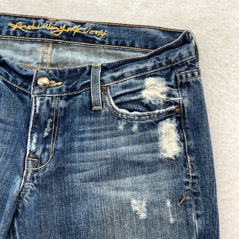 Denime RUEHL 925 Jeans Women's 28x33 Bootcut Medium Wash Blue Distressed Denim Pants Size 28" / US 6 / IT 42 - 5 Thumbnail