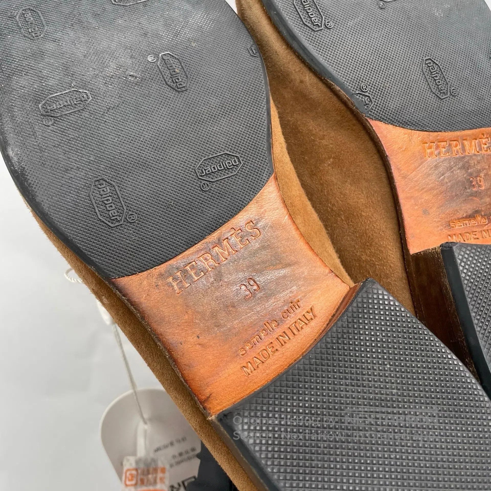 Hermes Hermes Caramel brown suede fringed loafers| Size US 6 / EU 39 - 8 Thumbnail
