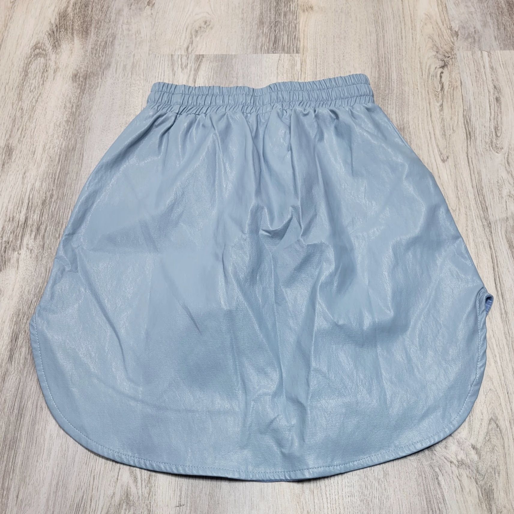 Vintage Never A Wallflower Skirt Mini Blue Faux Leather XS Size 26" / US 2 / IT 38 - 6 Thumbnail