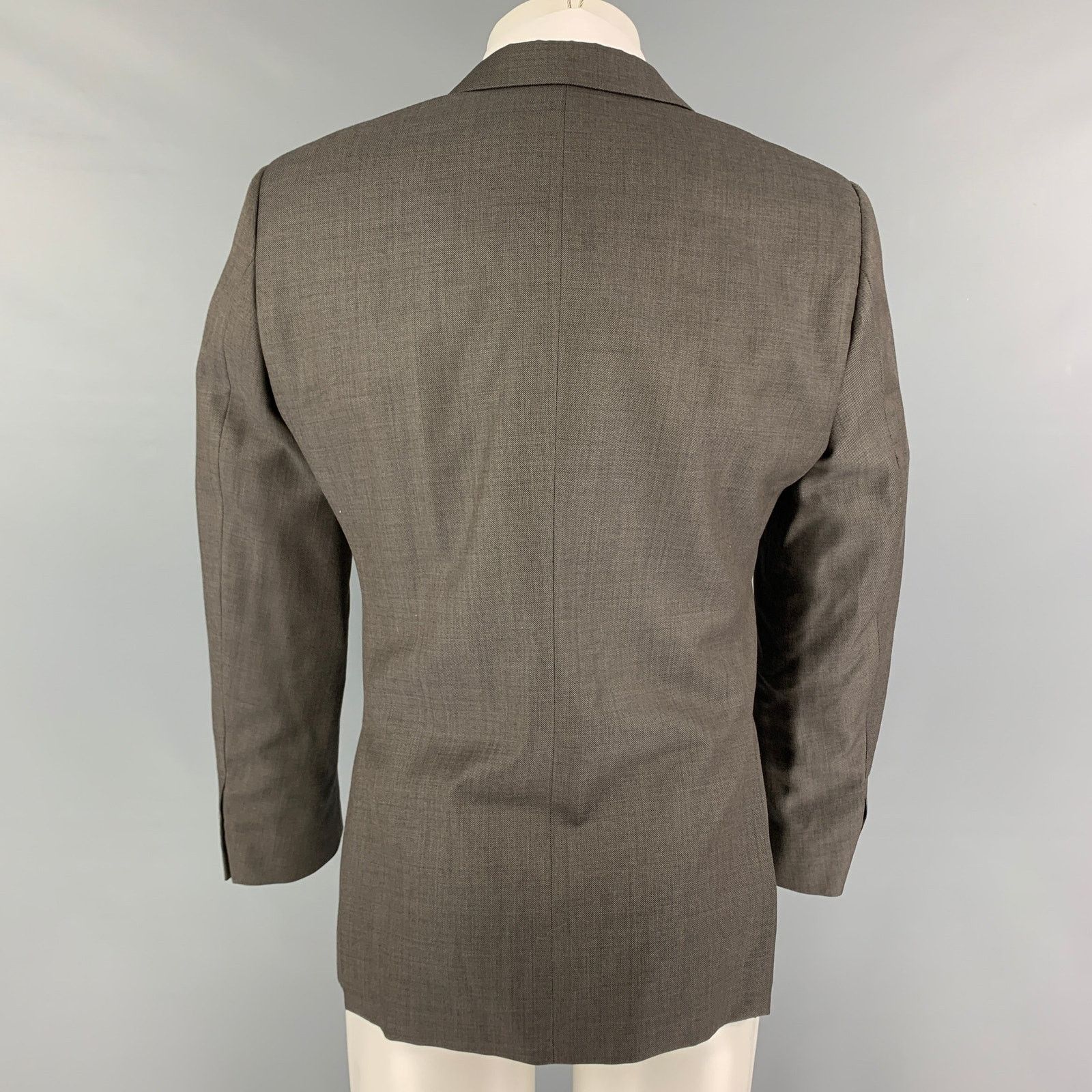 Calvin Klein Size 36 Grey Wool Notch Lapel Sport Coat Size 36R - 3 Thumbnail