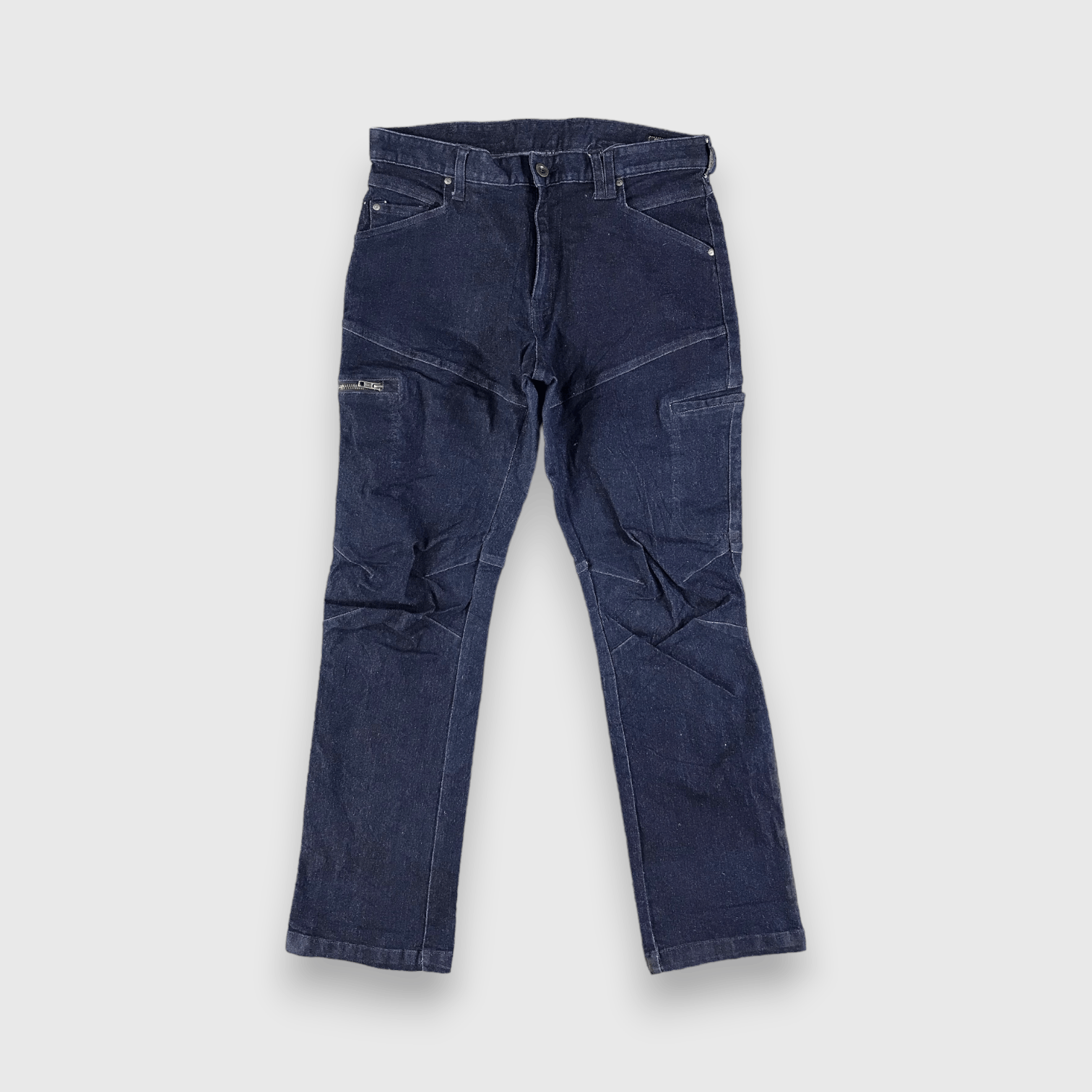 Japanese Brand × Vintage Japanese Brand Fine Assist Cargo Jeans-J2699 Size US 33 - 1 Thumbnail