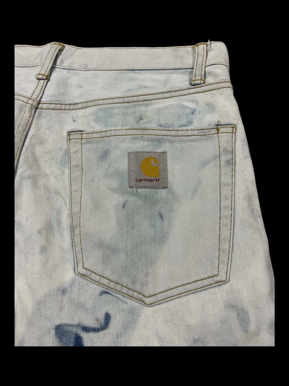 Carhartt × Vintage Y2K Carhartt 🇺🇸 Acid Wash Denim Slim Fit Jeans Double Knee Size US 33 - 3 Thumbnail