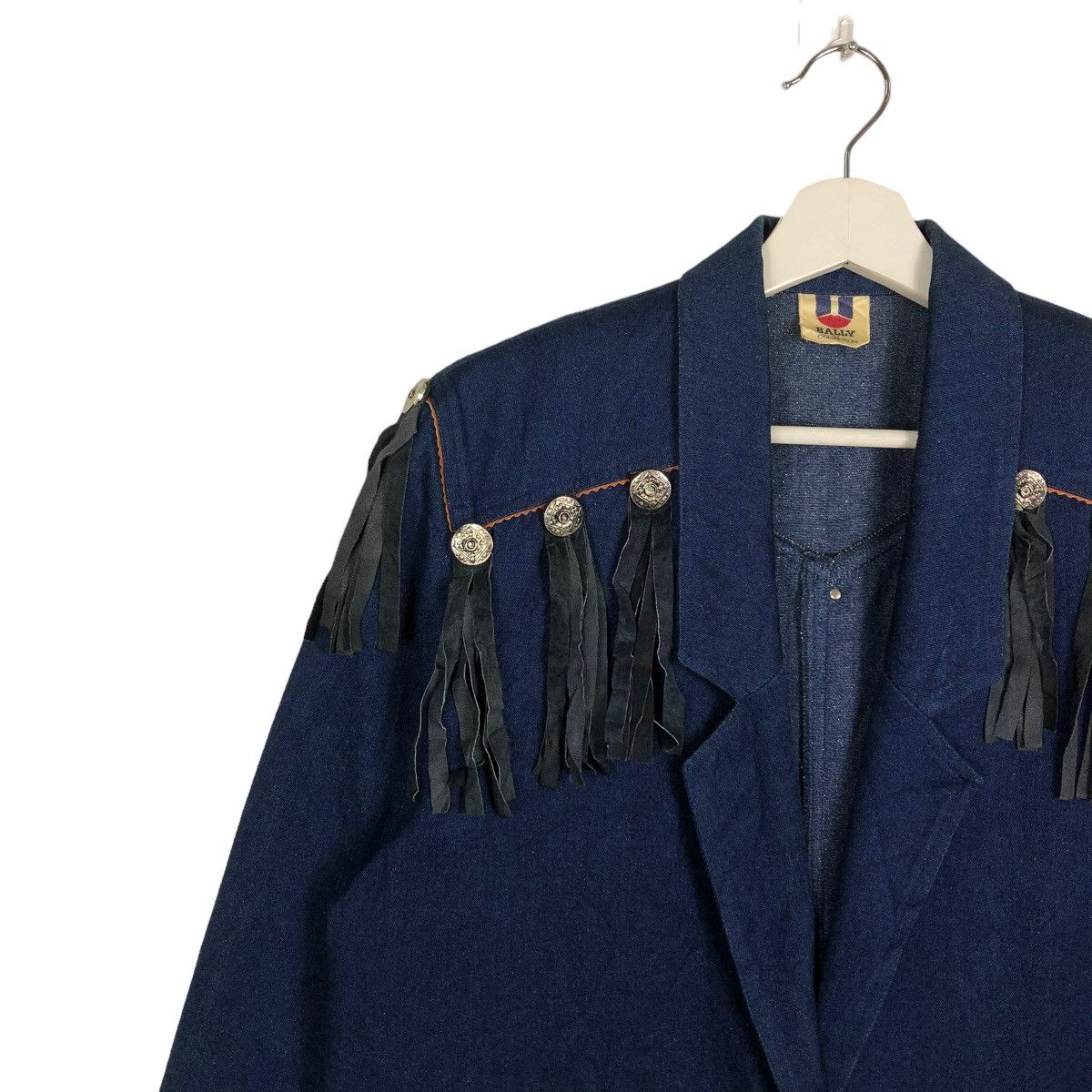 Bally VINTAGE BALLY U COLLECTION DENIM WESTERN JACKET MADE IN ITLY Size US L / EU 52-54 / 3 - 7 Thumbnail