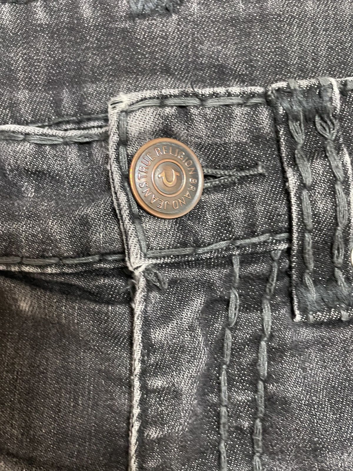 True Religion True Religion black dark grey jeans thick stitching Ricky Size US 34 / EU 50 - 4 Thumbnail