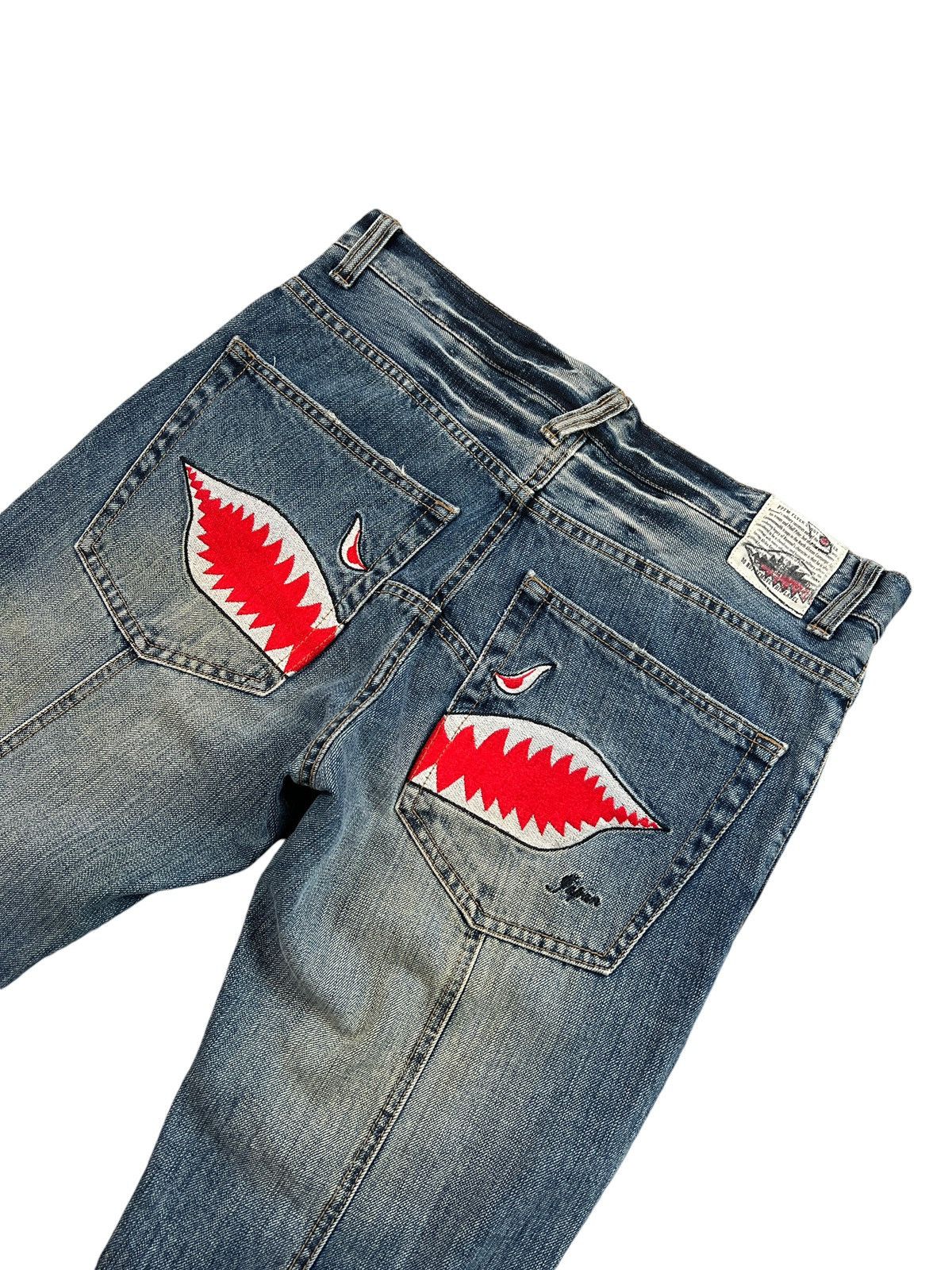 Japanese Brand × PPFM PPFM Shark Embroidery Distressed Jeans Size US 34 / EU 50 - 8 Thumbnail